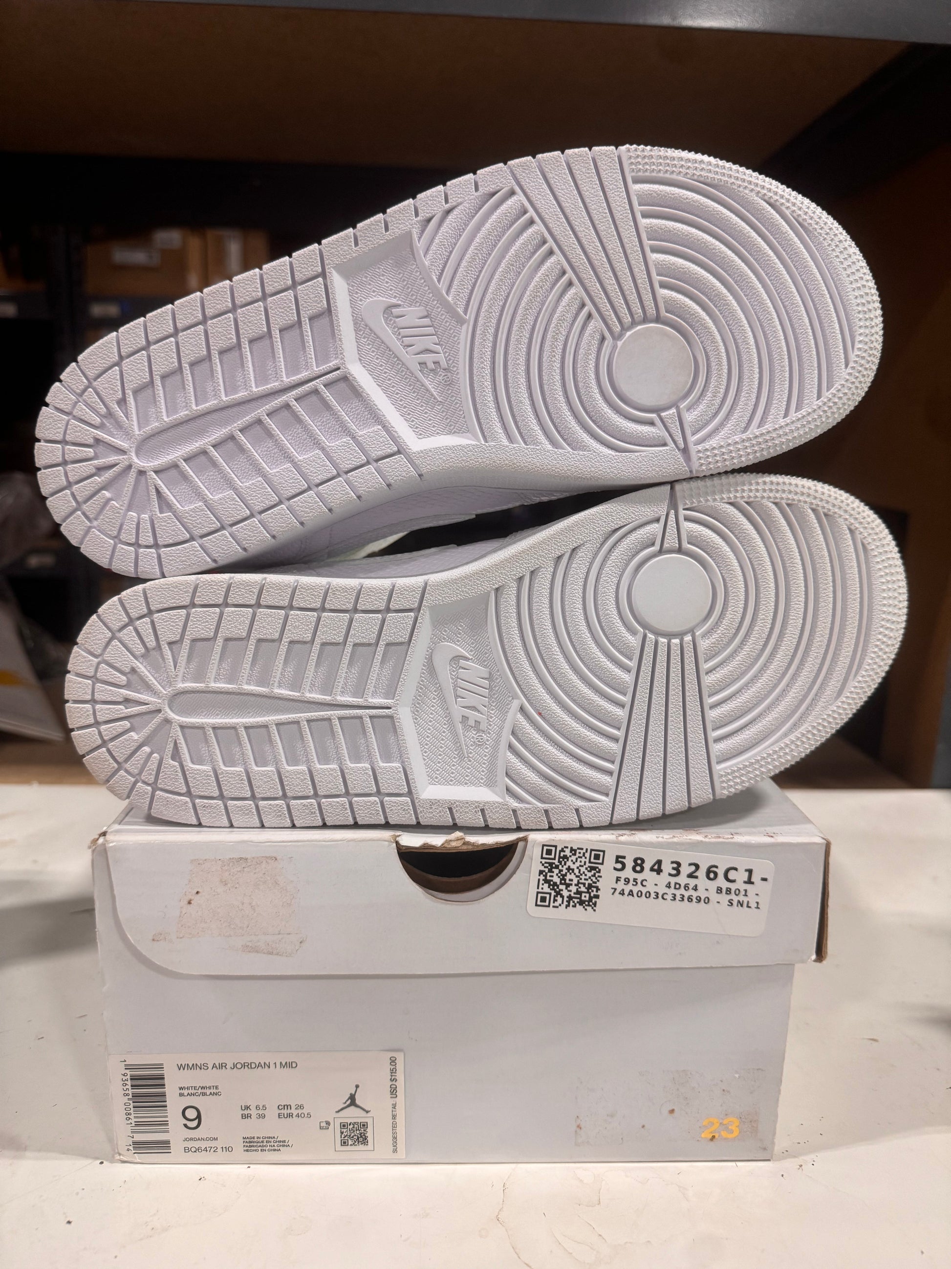 PRE OWNED Jordan 1 Mid White Snakeskin W *Conditional*