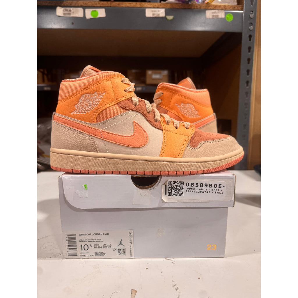 PRE OWNED Jordan 1 Mid Apricot Orange  W