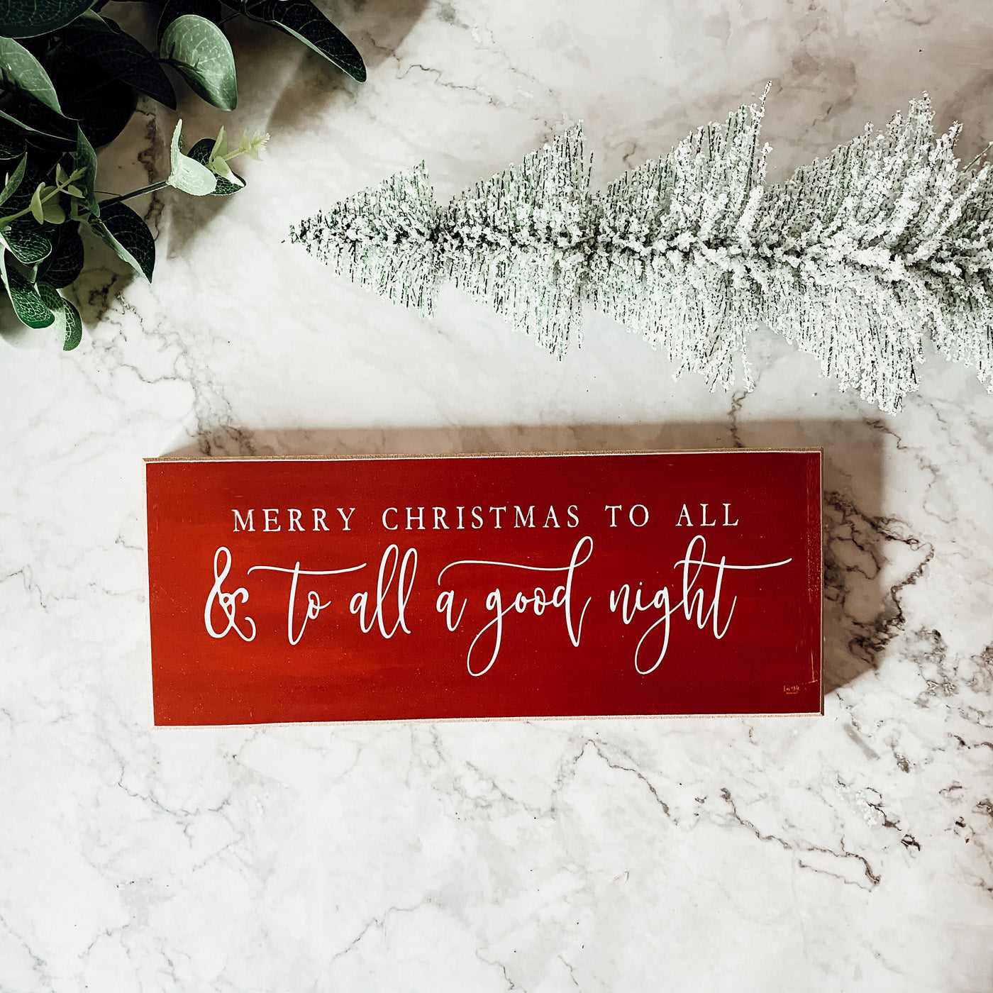 Merry Christmas Sign To All A Good Night Wooden Holiday Wall Decor