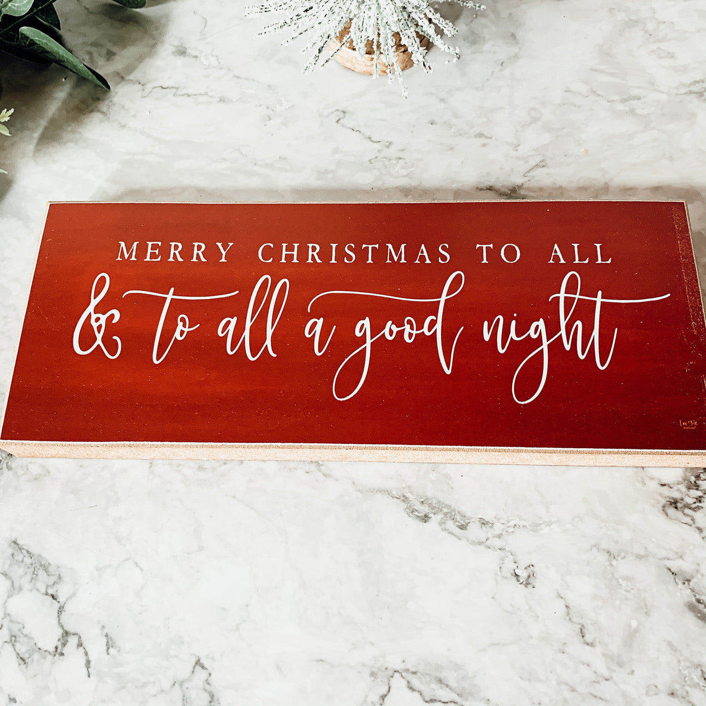 Merry Christmas Sign To All A Good Night Wooden Holiday Wall Decor