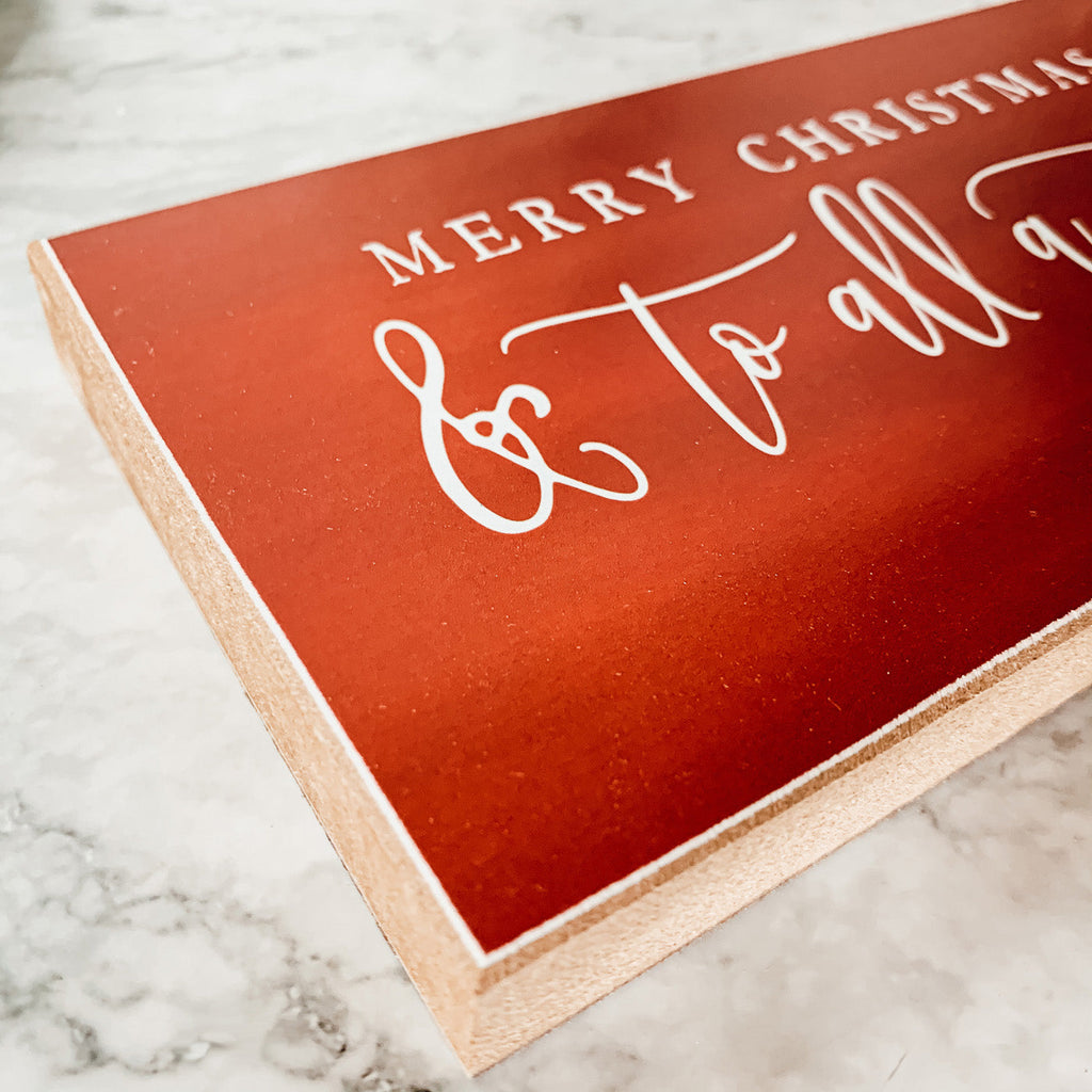 Merry Christmas Sign To All A Good Night Wooden Holiday Wall Decor