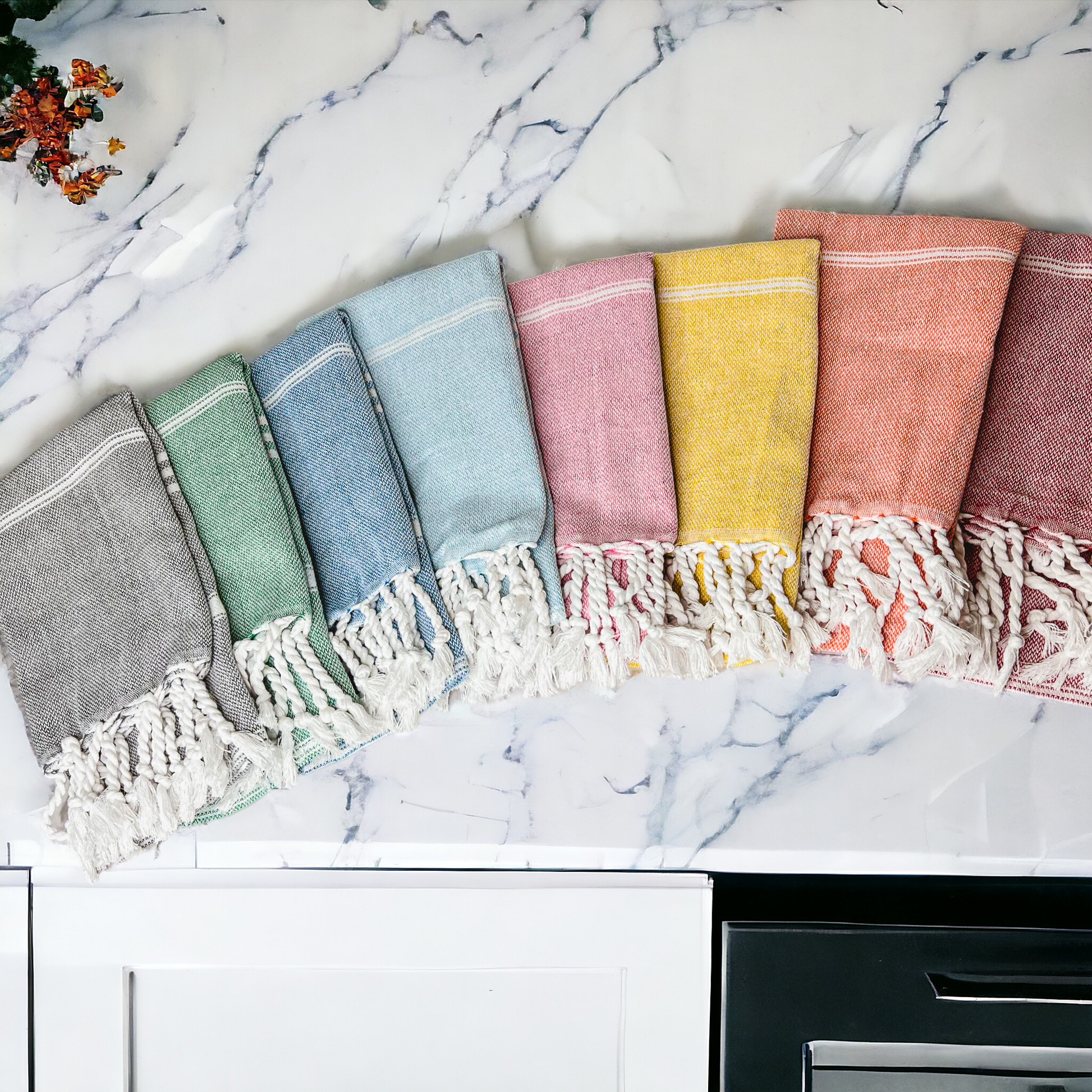 Turkish Hand Towel Oversized 100% Cotton Peshtemal Lightweight Absorbent