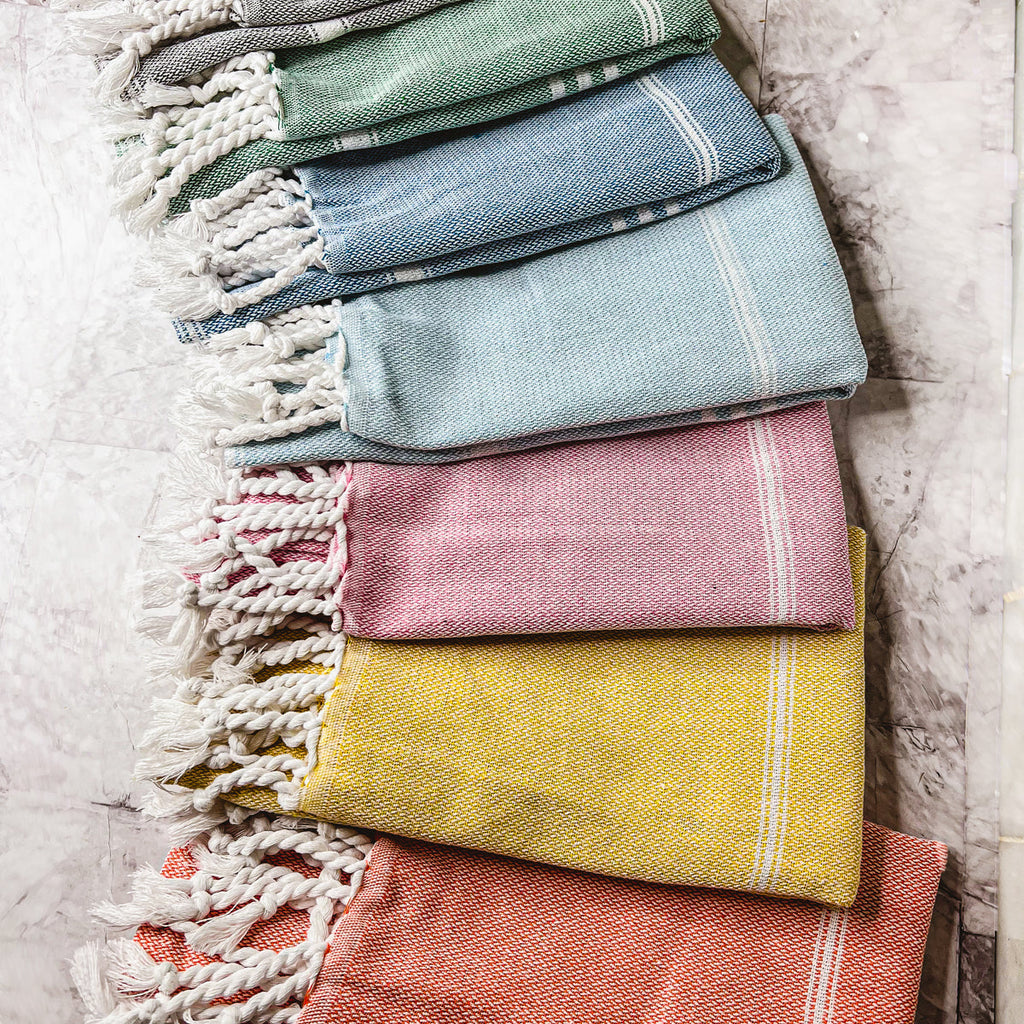 Turkish Hand Towel Oversized 100% Cotton Peshtemal Lightweight Absorbent