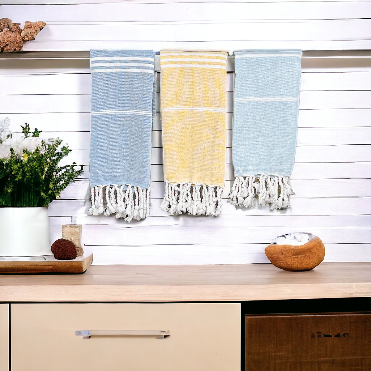 Turkish Hand Towel Oversized 100% Cotton Peshtemal Lightweight Absorbent