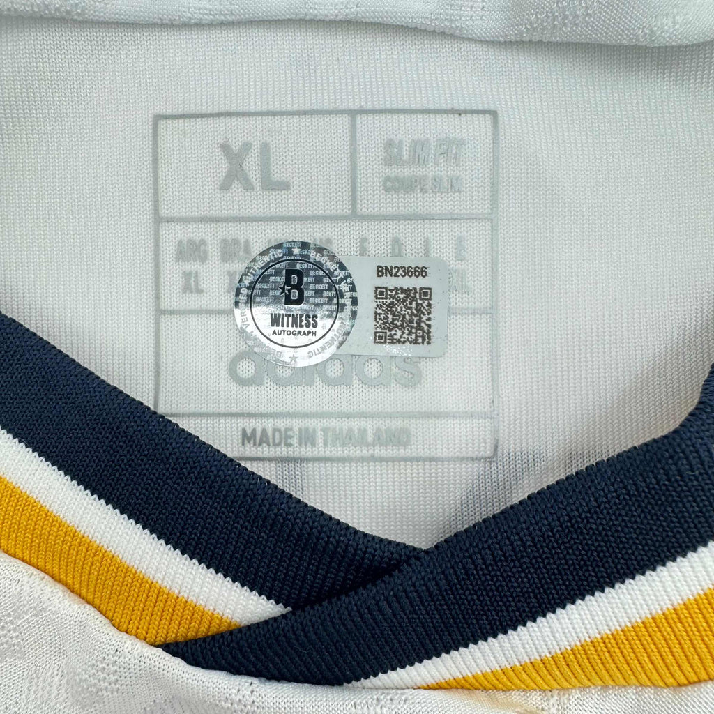 Autographed/Signed Jude Bellingham Real Madrid White Soccer Jersey Beckett BAS COA