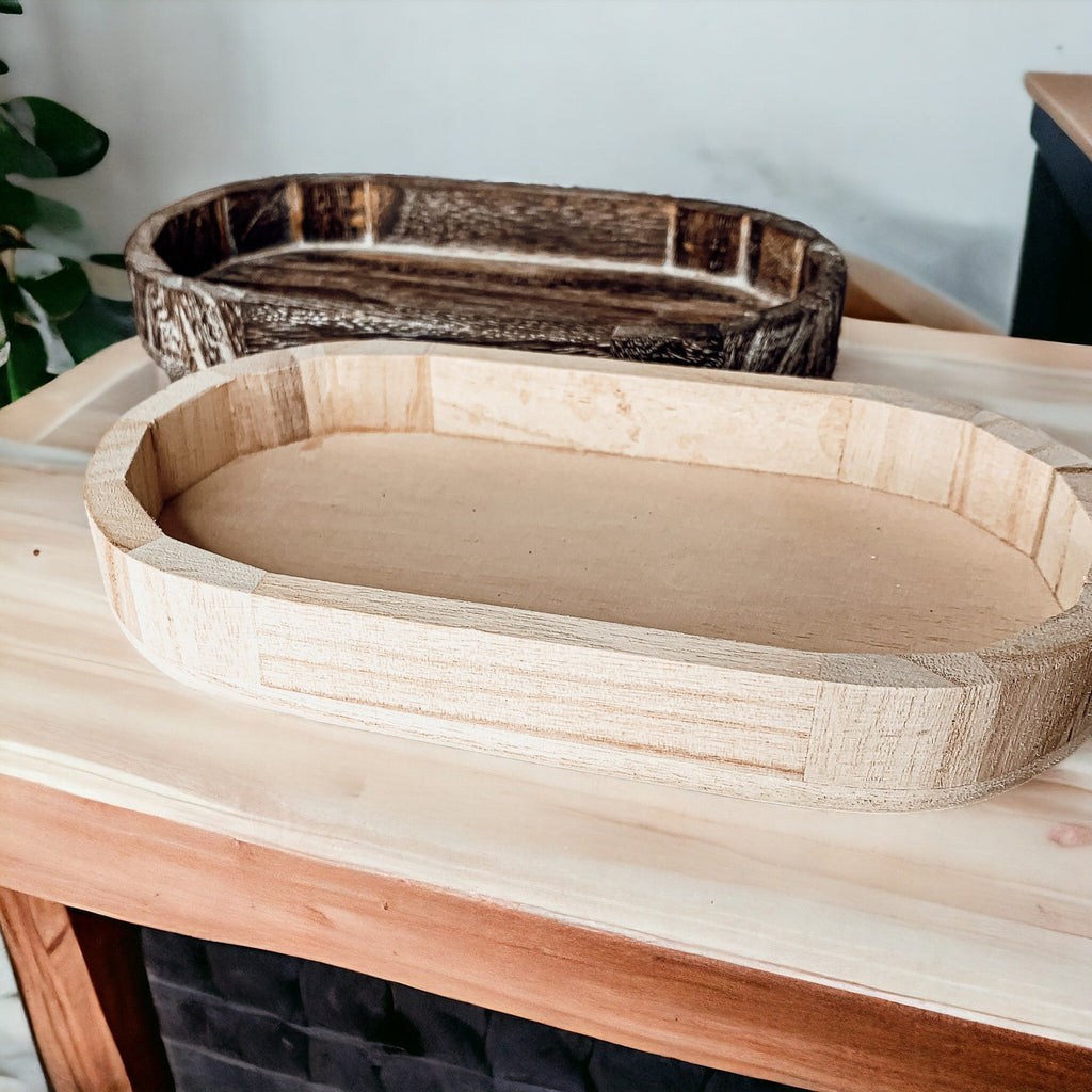 Handmade Rustic Wood Tray For Two 16oz Dispensers And Vanity Countertop Tray