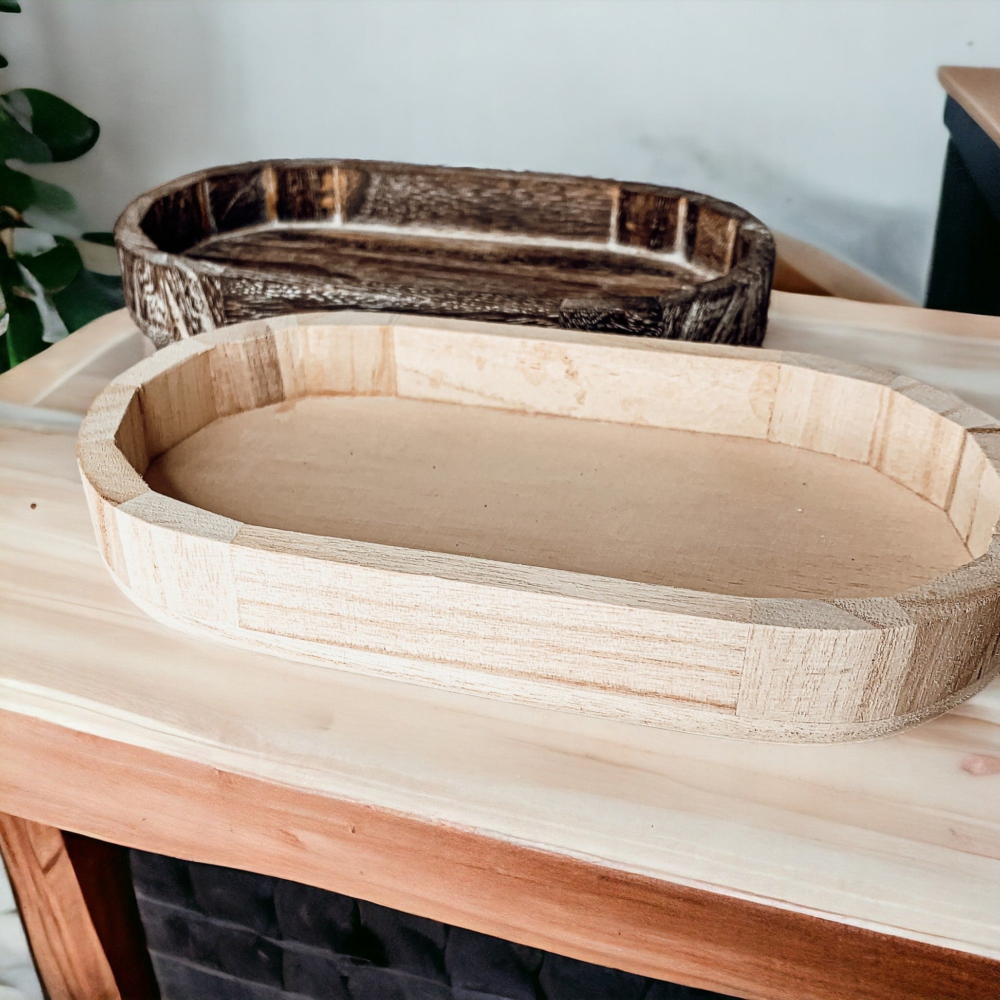 Handmade Rustic Wood Tray For Two 16oz Dispensers And Vanity Countertop Tray