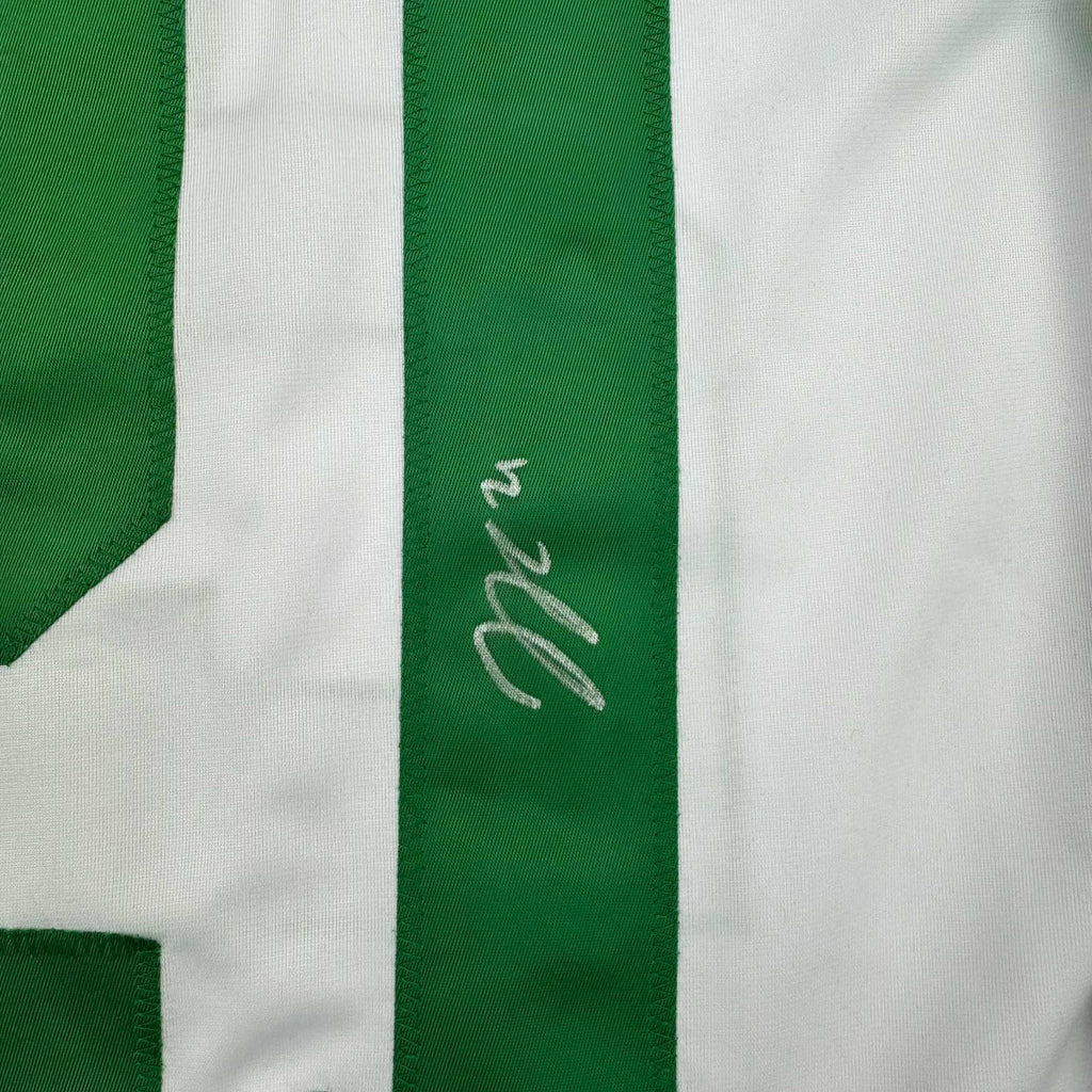Framed Autographed/Signed Jason Robertson 35x39 Dallas White Hockey Jersey JSA COA