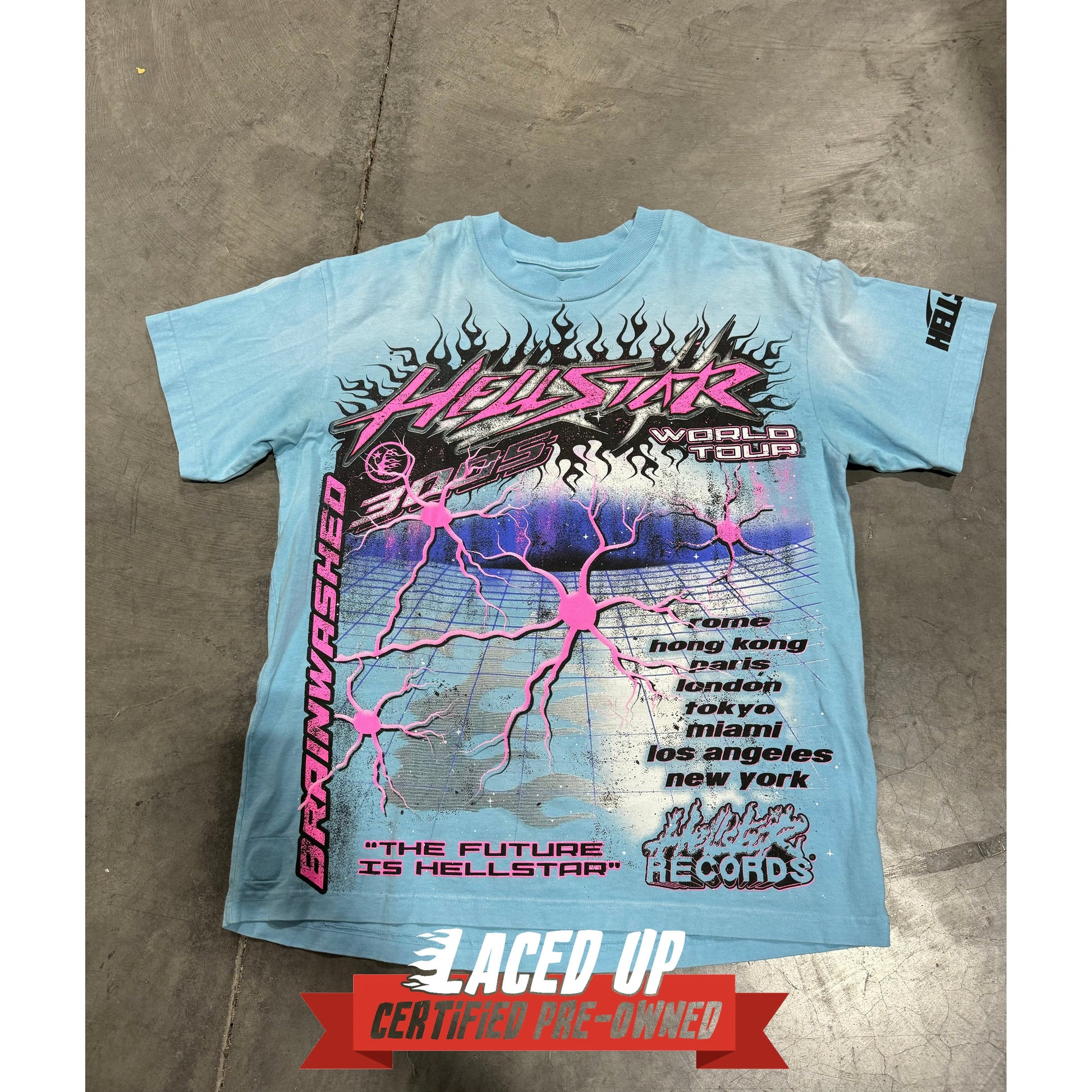 PRE OWNED Hellstar Studios "Neuron Tour" Tee Light Blue