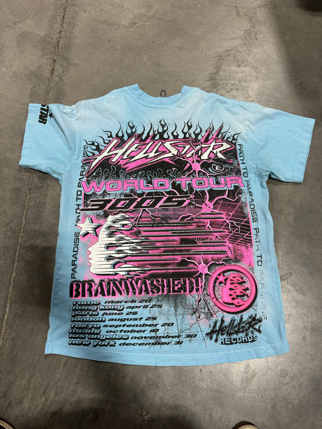 PRE OWNED Hellstar Studios "Neuron Tour" Tee Light Blue