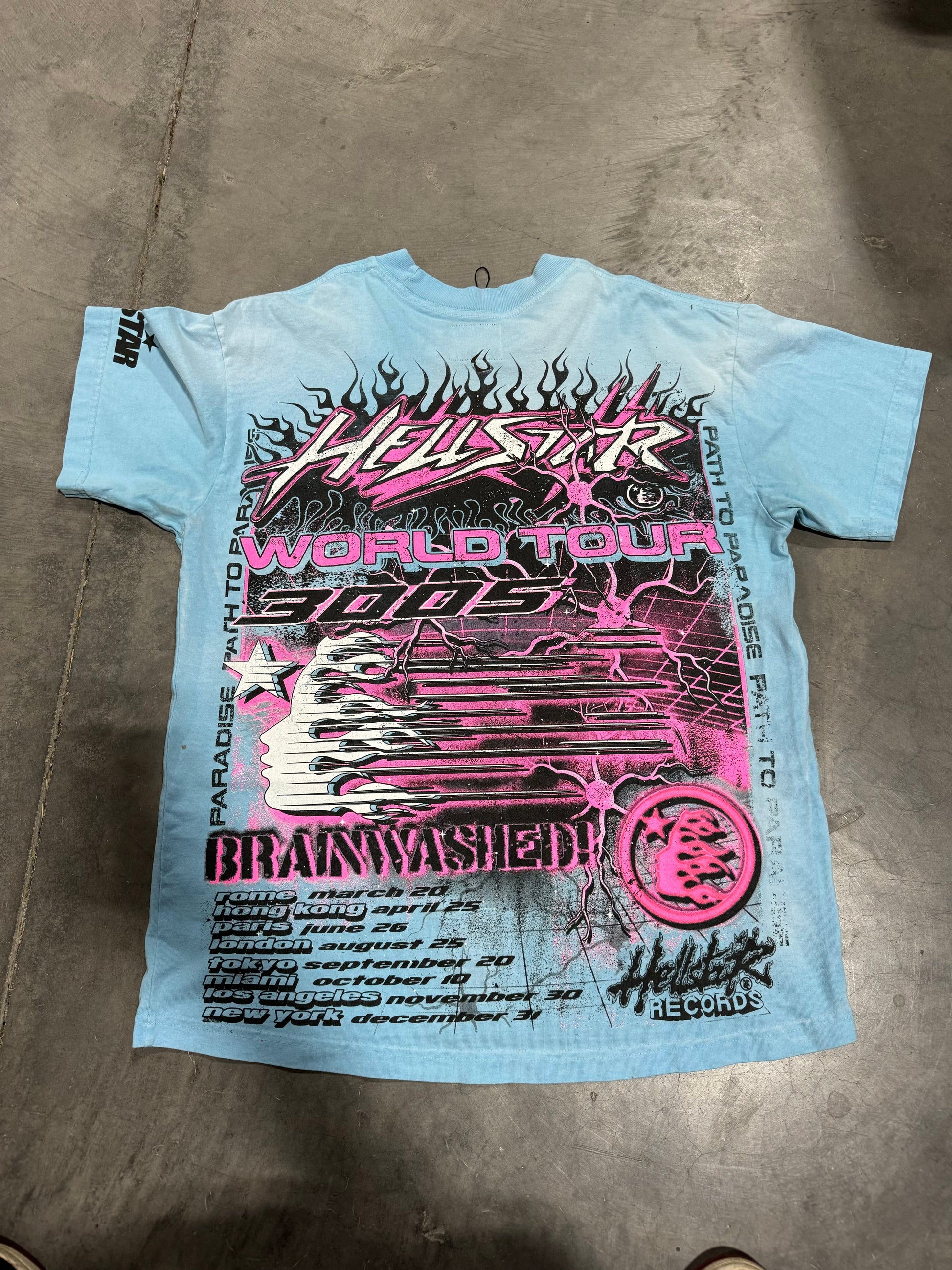 PRE OWNED Hellstar Studios "Neuron Tour" Tee Light Blue