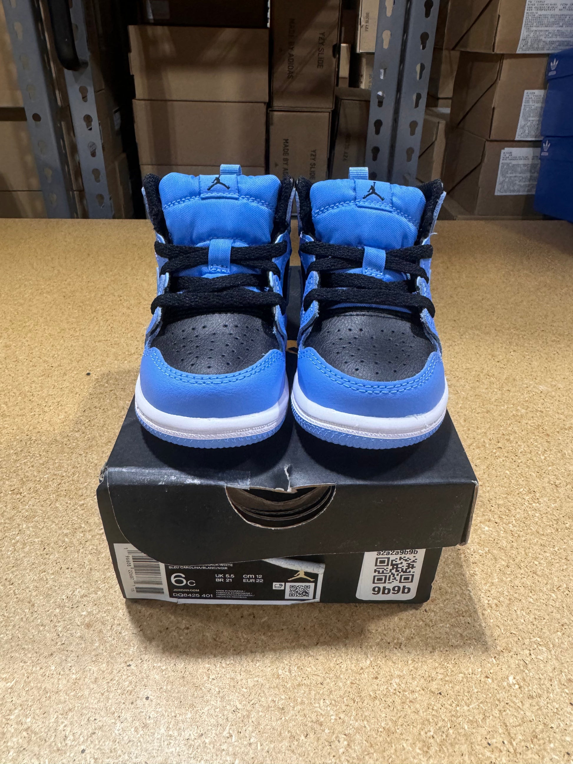 PRE OWNED Jordan 1 Mid University Blue Black (TD) *Conditional*