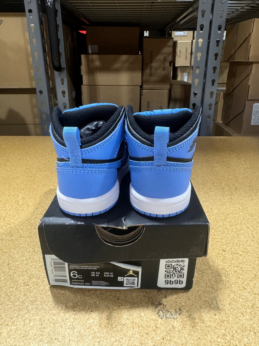 PRE OWNED Jordan 1 Mid University Blue Black (TD) *Conditional*