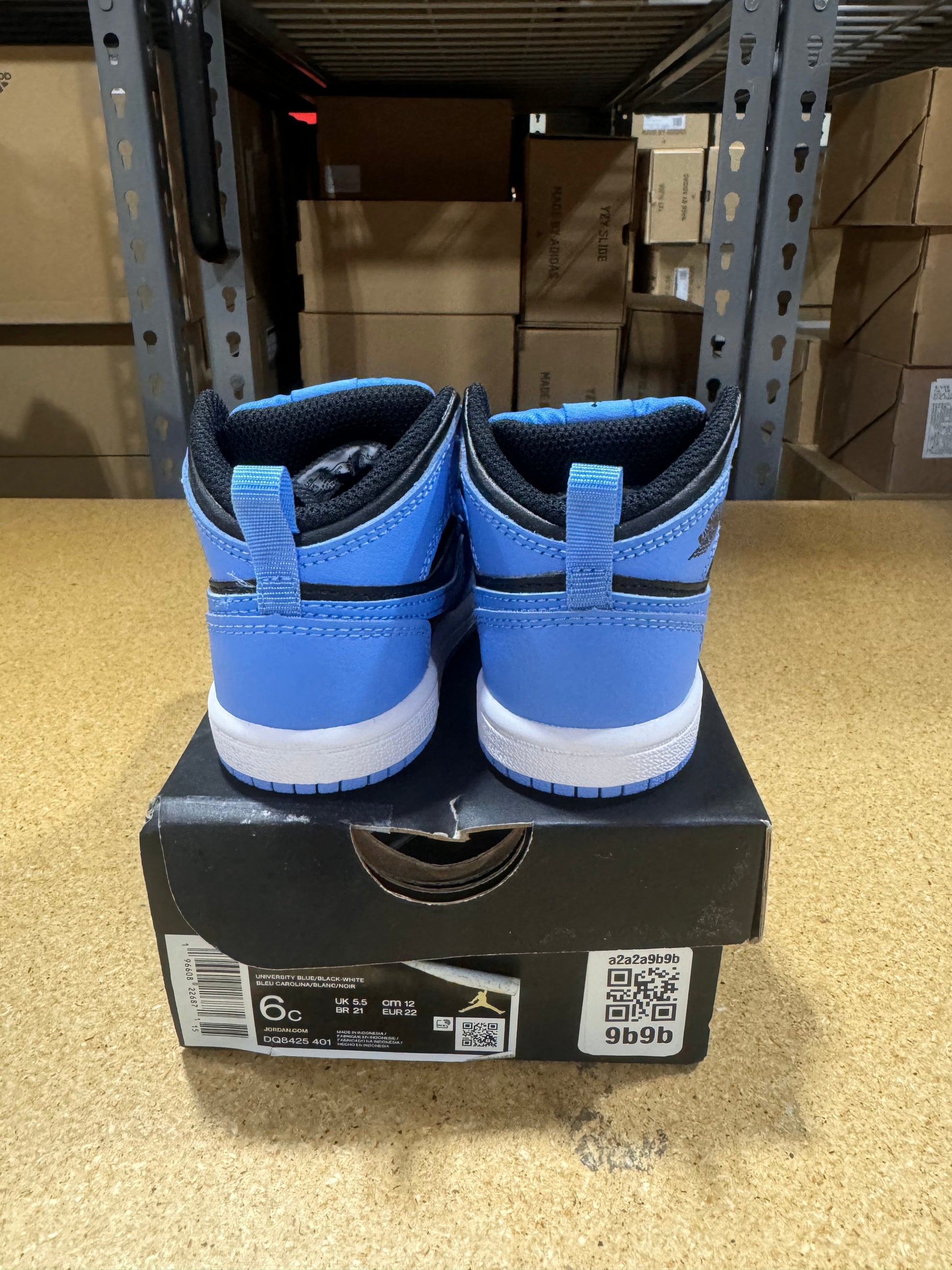 PRE OWNED Jordan 1 Mid University Blue Black (TD) *Conditional*