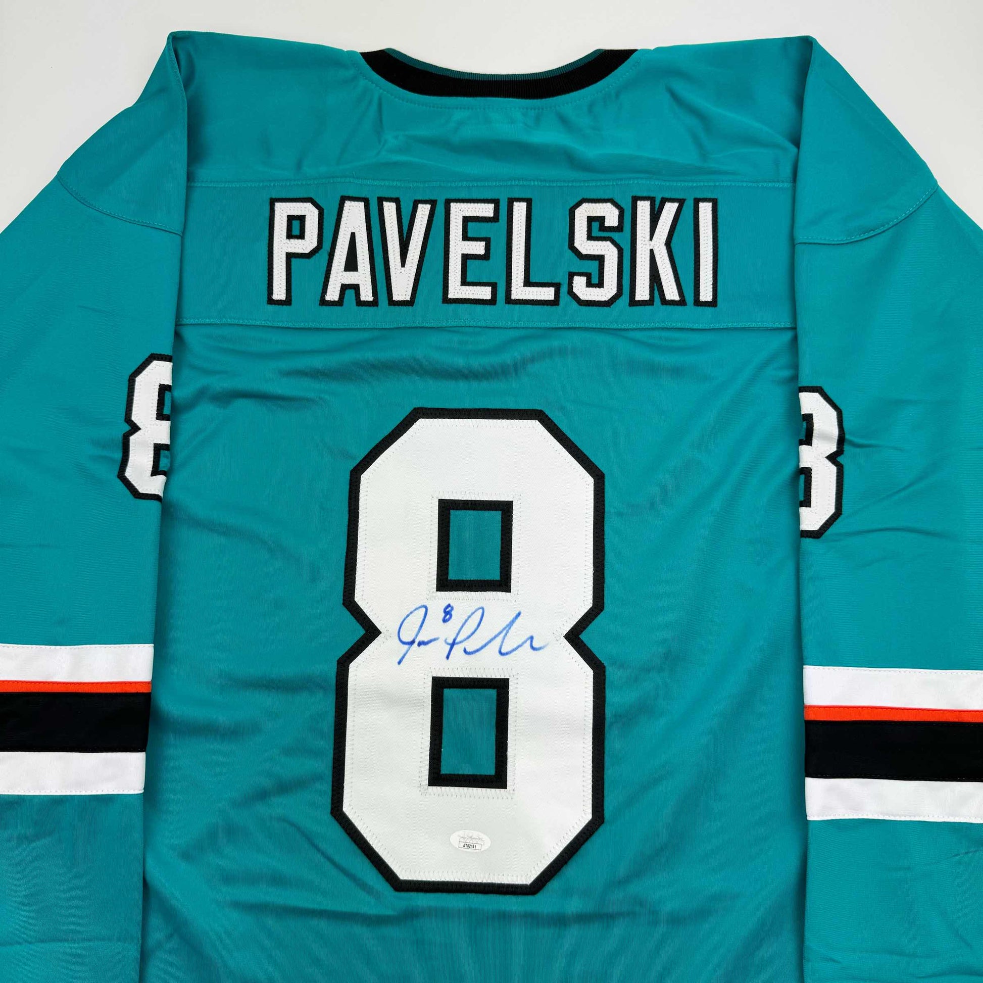 Autographed/Signed Joe Pavelski San Jose Teal Hockey Jersey JSA COA