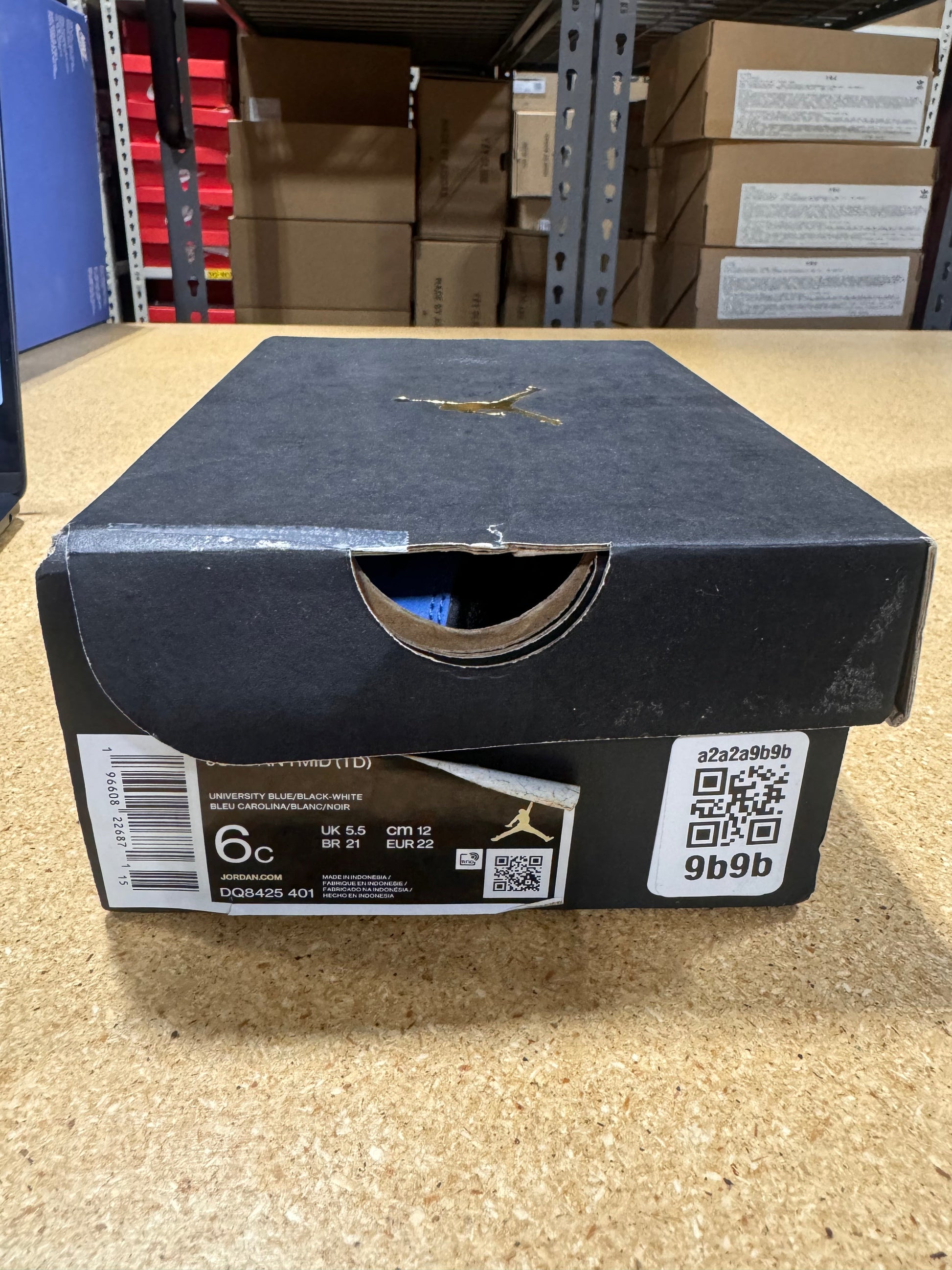 PRE OWNED Jordan 1 Mid University Blue Black (TD) *Conditional*