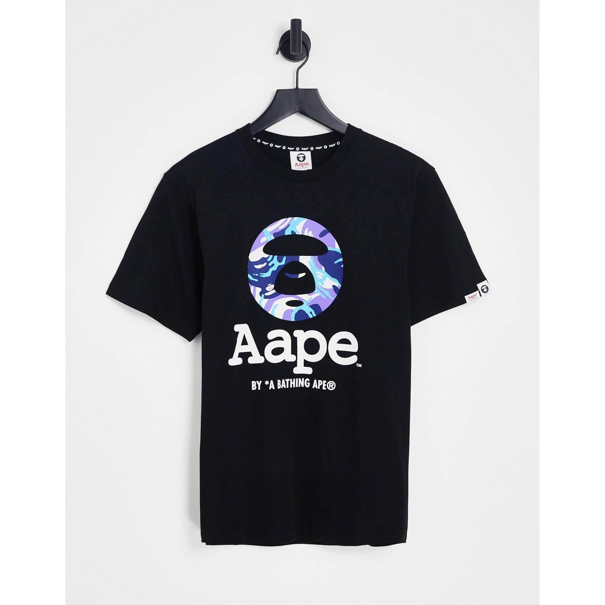 AAPE Moonface logo tee (Purple/Blue)