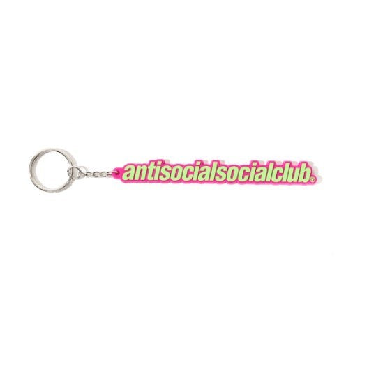 Anti Social Social Club ASSC Sidekick Keychain (Pink / Neon Green)