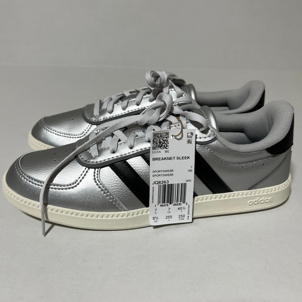 adidas Breaknet Sleek Women's Sport Shoes - Silver, Size 8.5