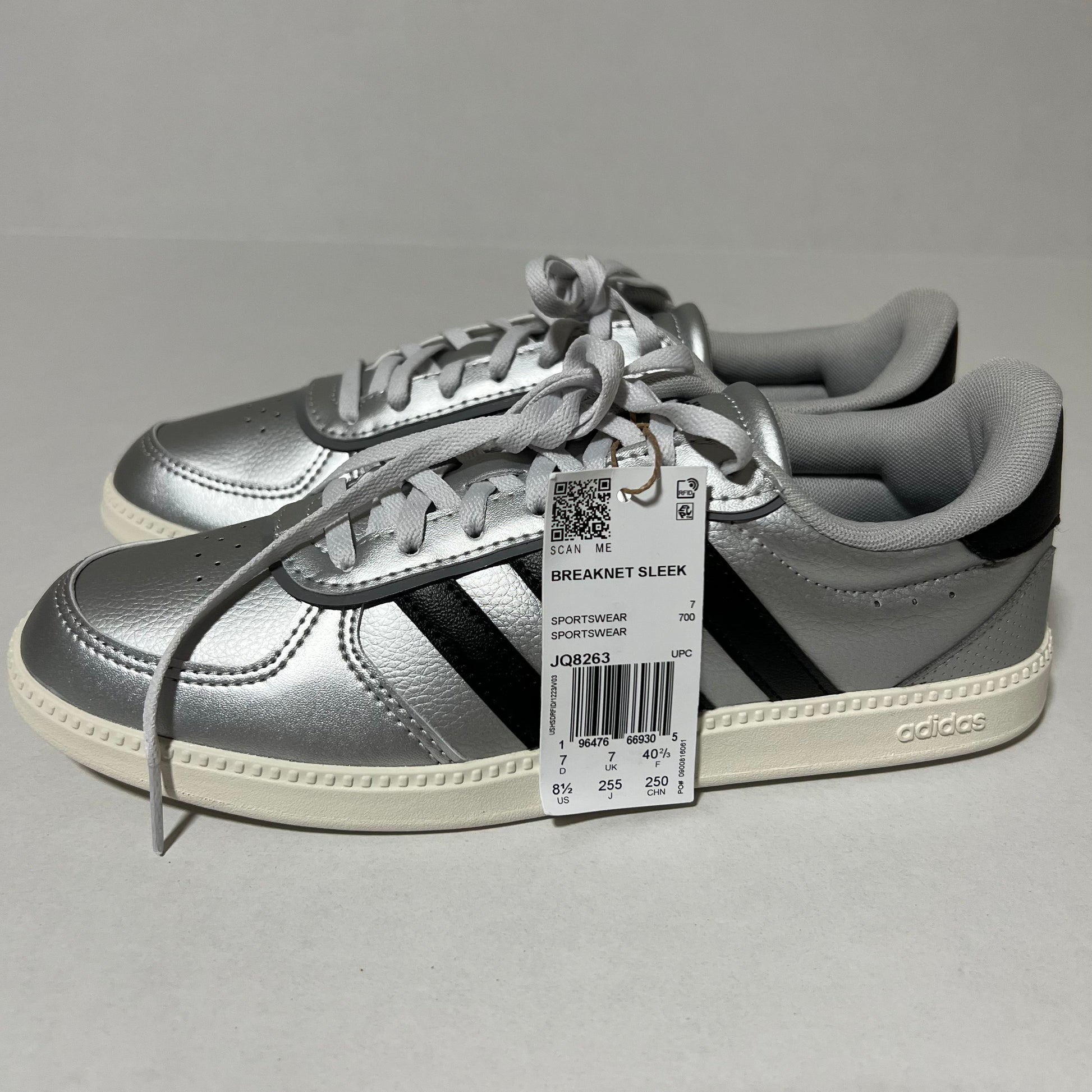 adidas Breaknet Sleek Women's Sport Shoes - Silver, Size 8.5
