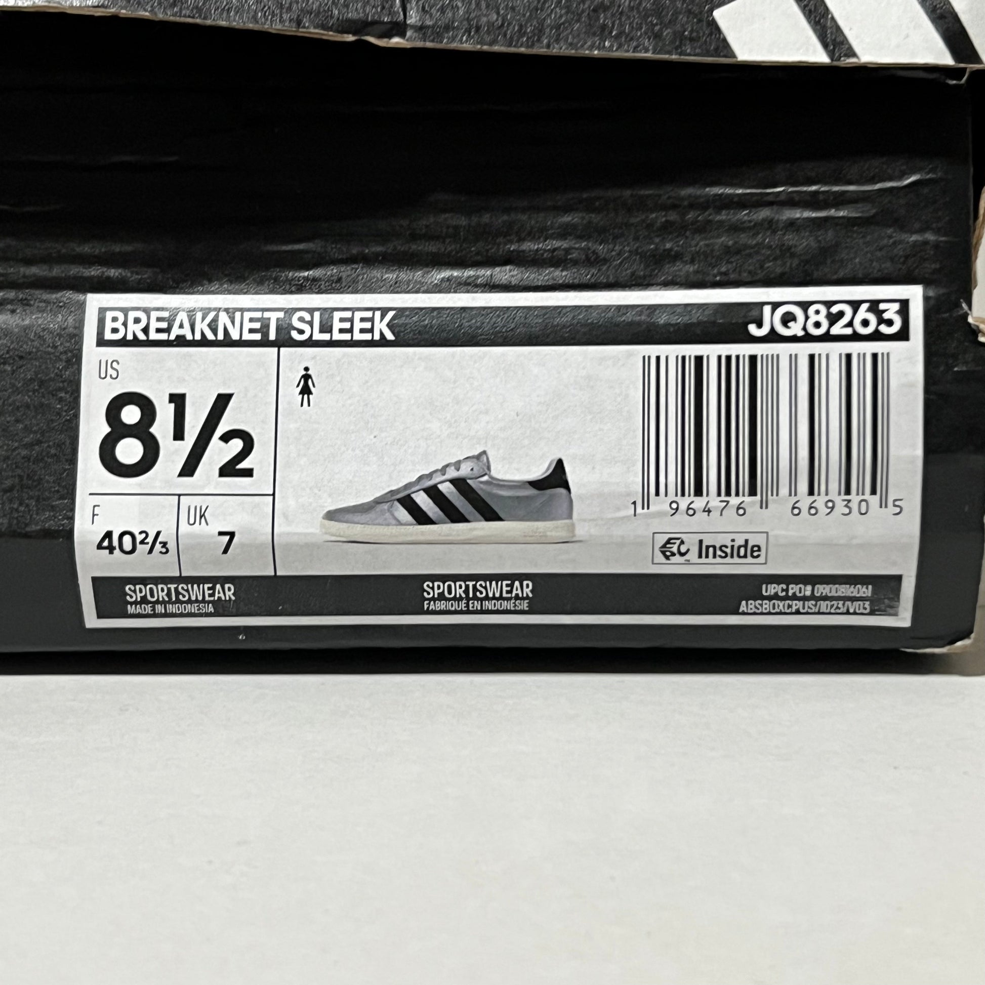 adidas Breaknet Sleek Women's Sport Shoes - Silver, Size 8.5
