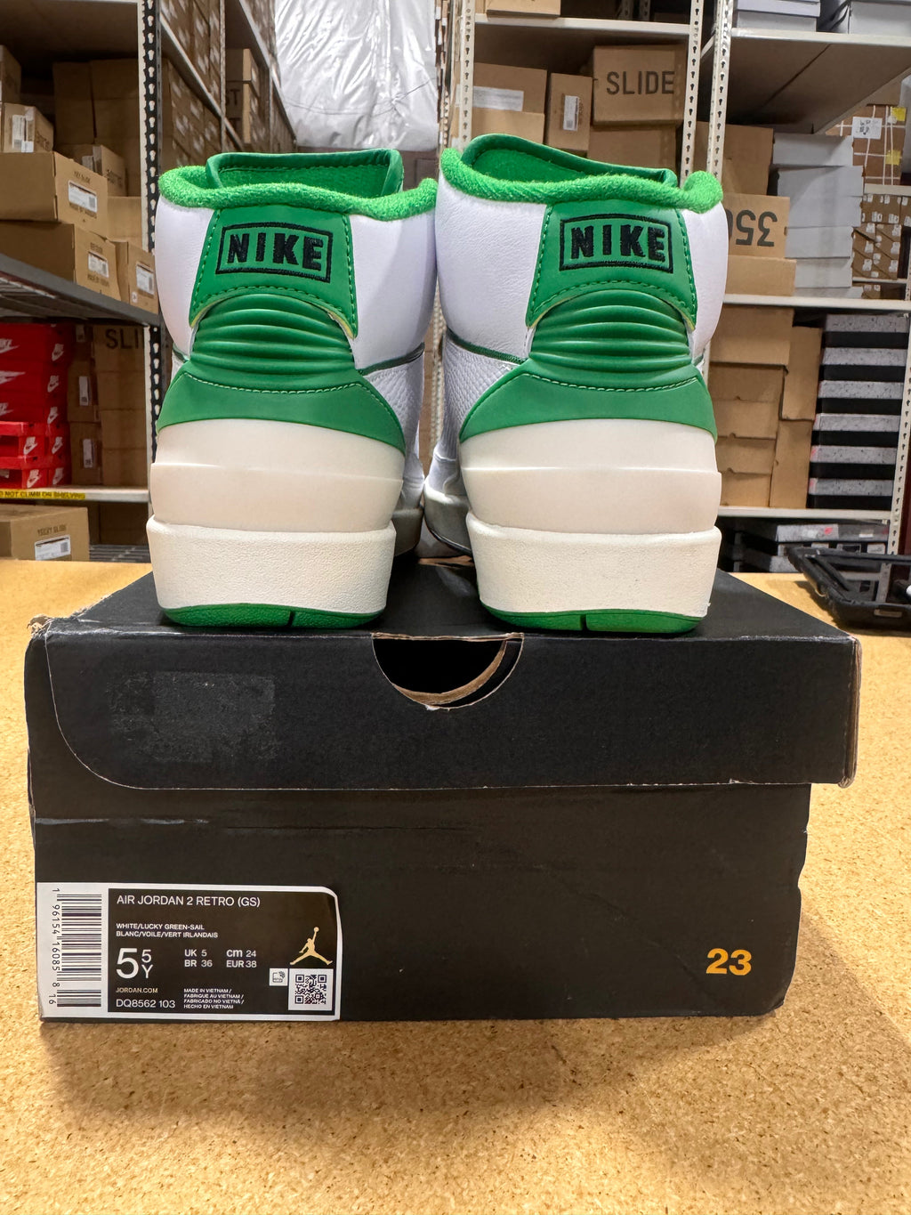 PRE OWNED Air Jordan Retro 2 Lucky Green (GS) *Conditional*