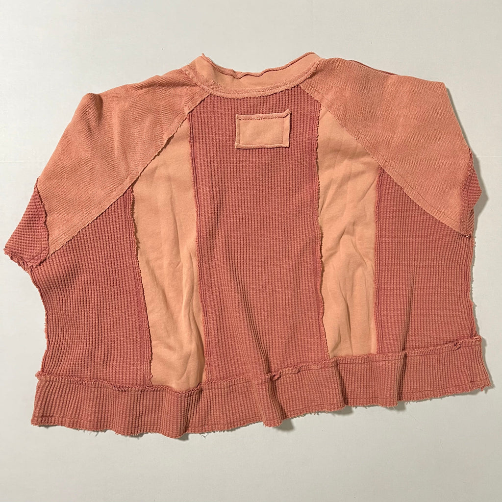 POL Women's Lisette Notched Neck Contrast Knit Top