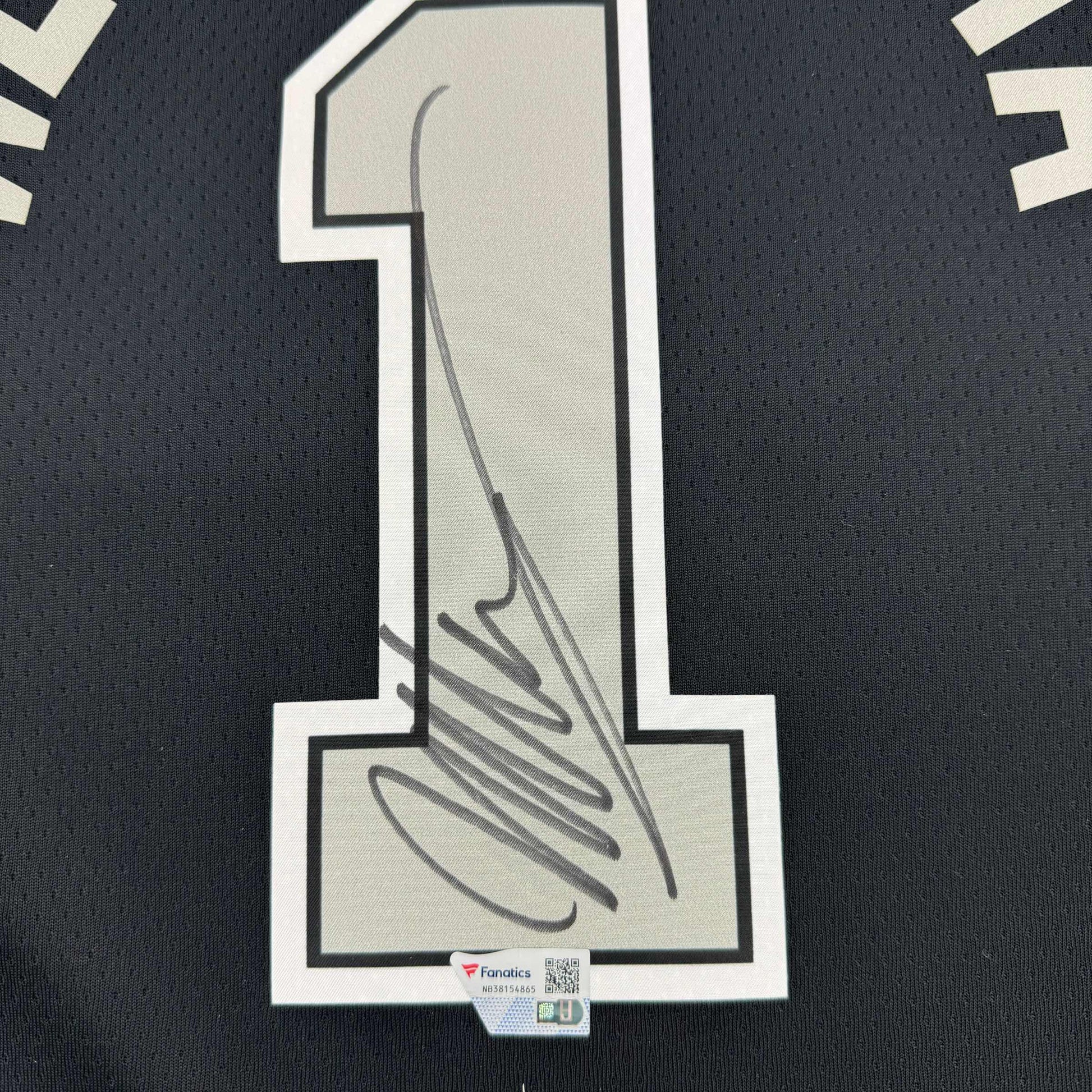 Autographed/Signed Victor Wembanyama San Antonio Spurs Black Authentic Swingman Statement Edition Basketball Jersey Fanatics COA