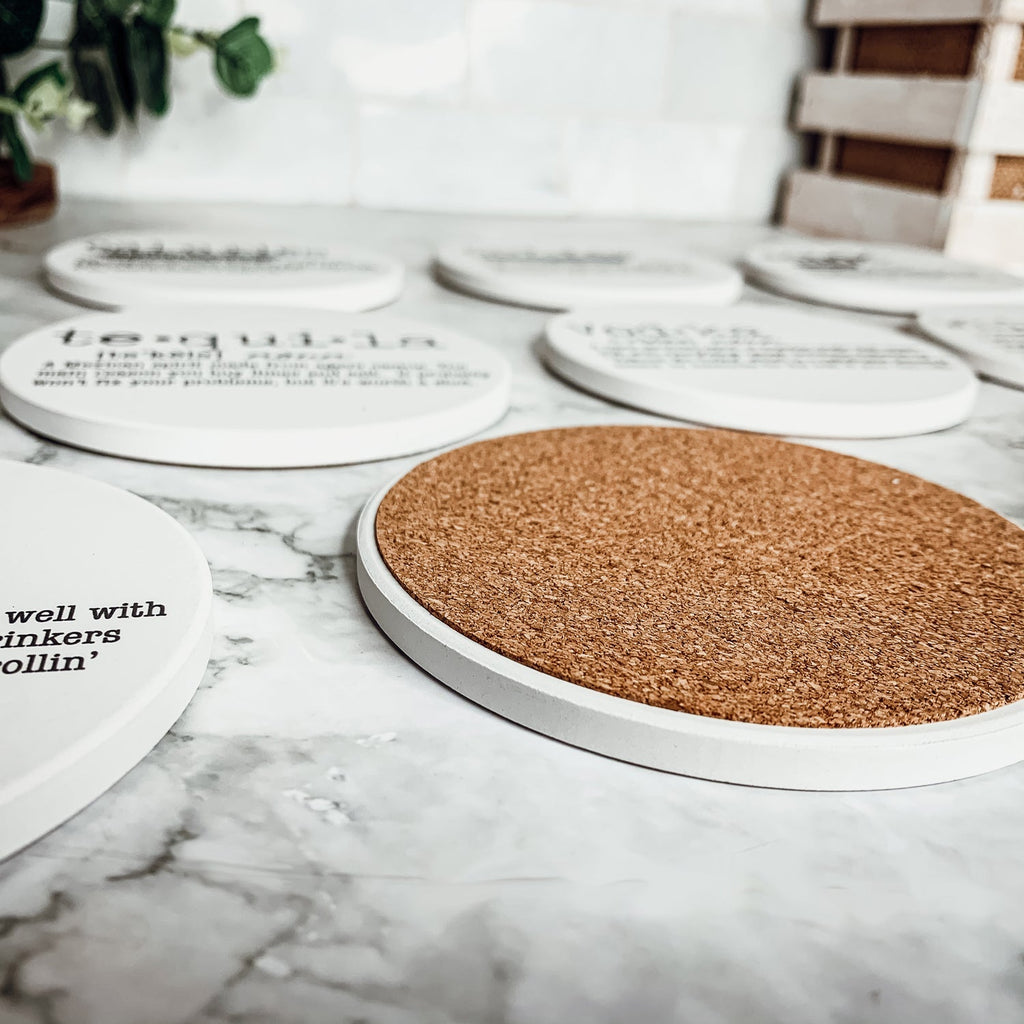 Funny Drink Definition Coasters Set Dictionary Quote Coasters For Bar And Countertop Decor