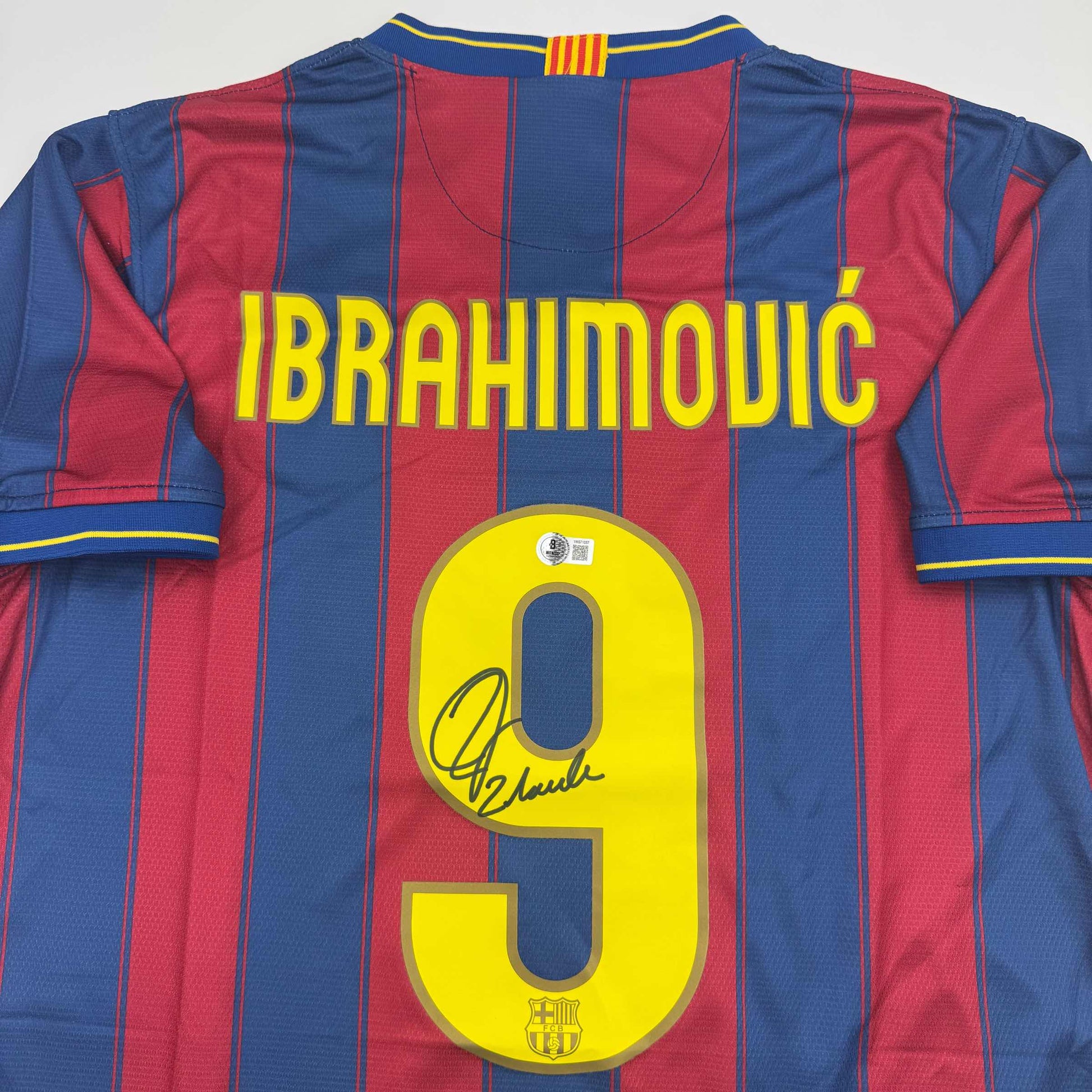Autographed/Signed Zlatan Ibrahimovic FC Barcelona Soccer Jersey Beckett BAS COA