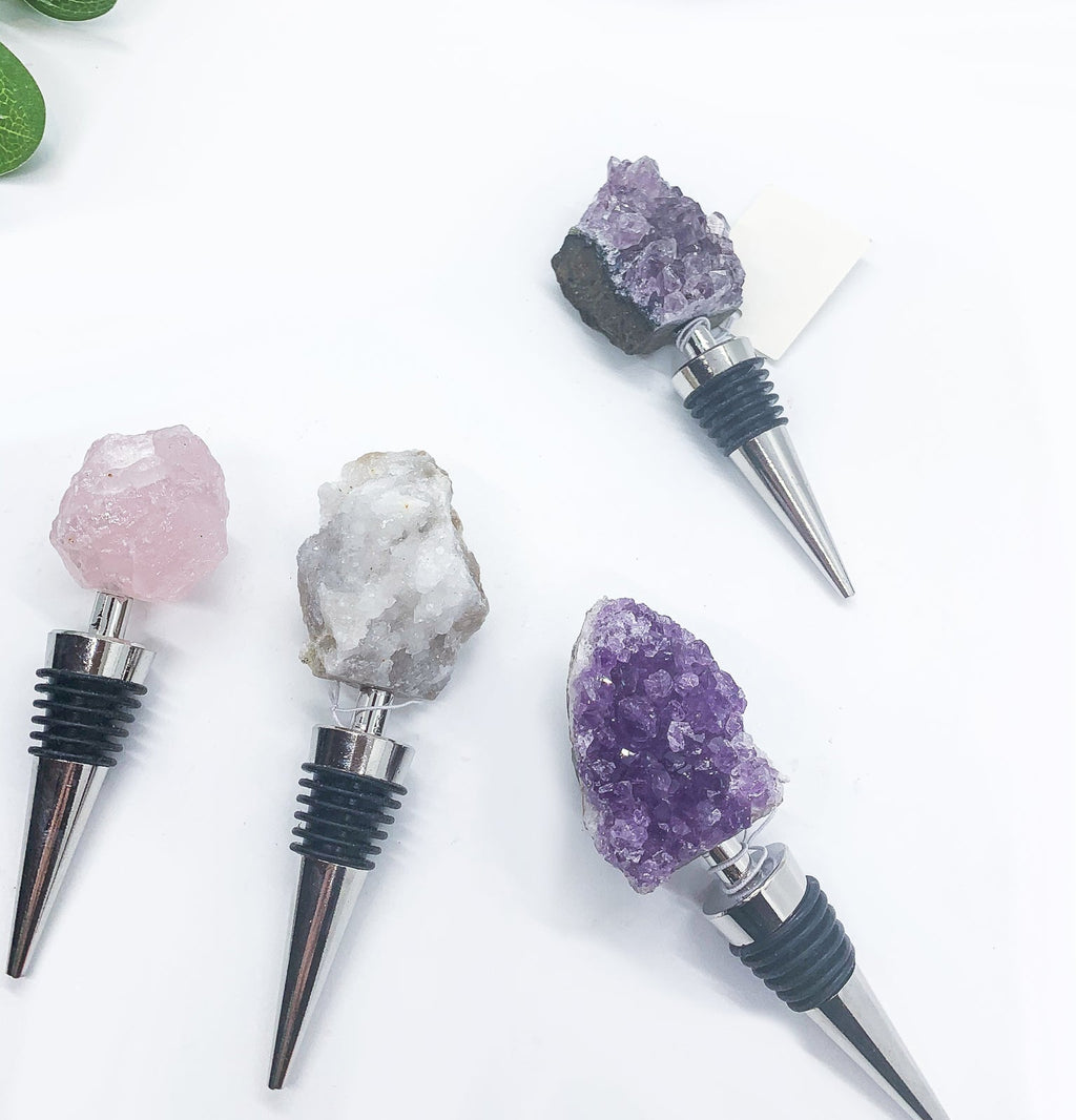 Natural Stone Wine Bottle Stoppers Set Decorative Bougie Bottle Stopper Gifts For Wine Lovers