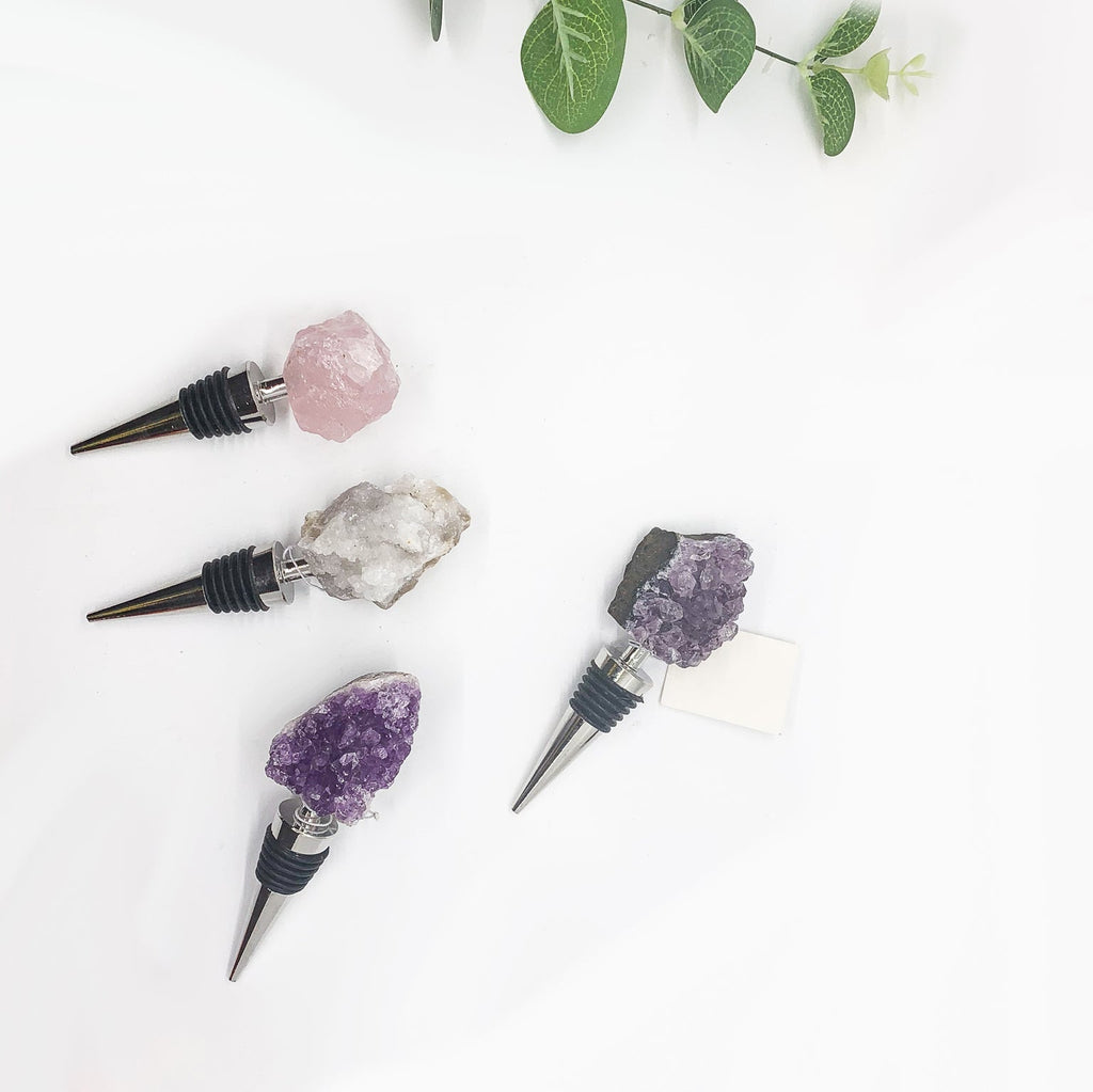 Natural Stone Wine Bottle Stoppers Set Decorative Bougie Bottle Stopper Gifts For Wine Lovers