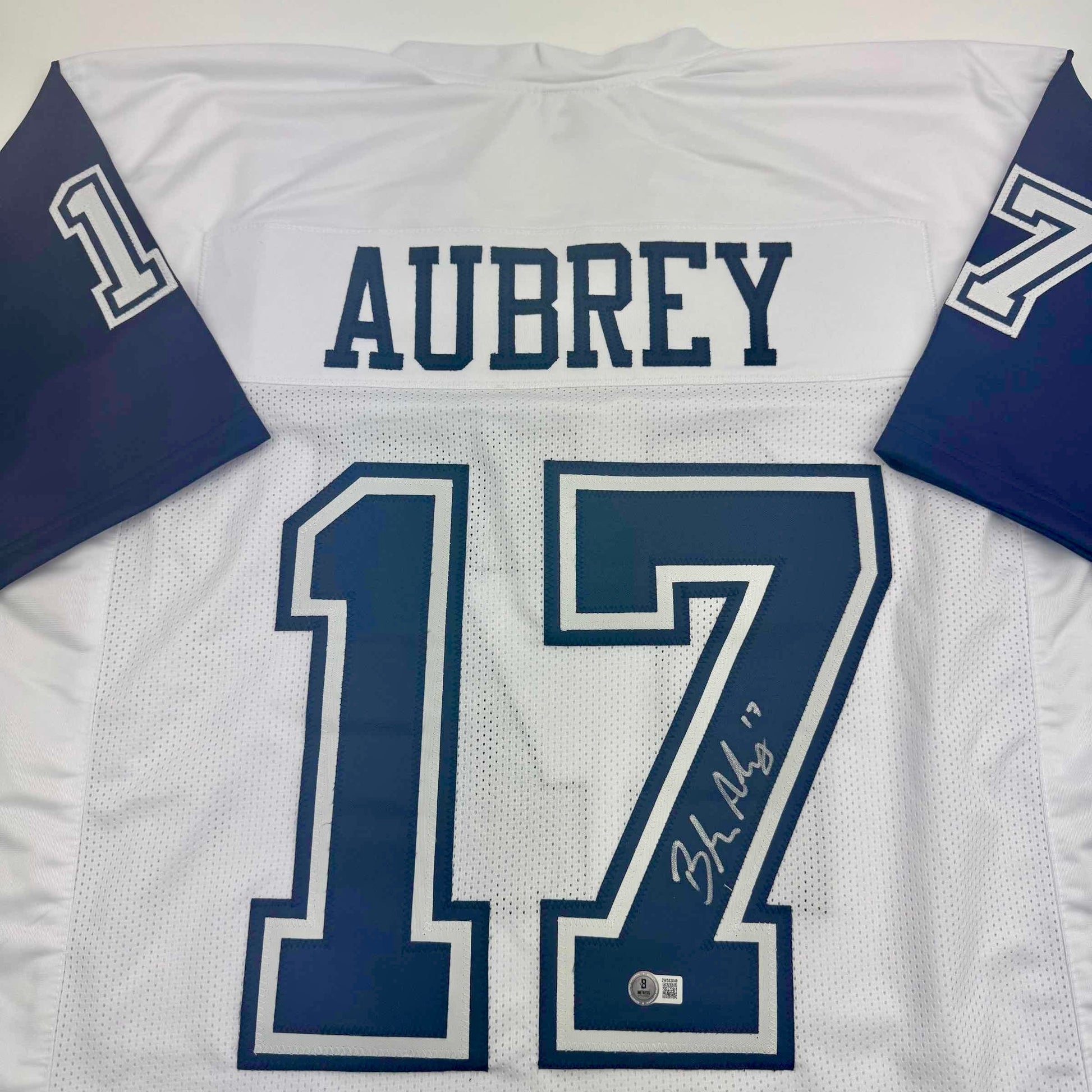 Autographed/Signed Brandon Aubrey Dallas Color Rush Football Jersey Beckett BAS COA