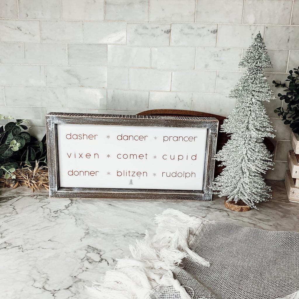 Rudolph And Friends Large Wooden Framed Embossed Christmas Sign With Metal Insert Holiday Decor