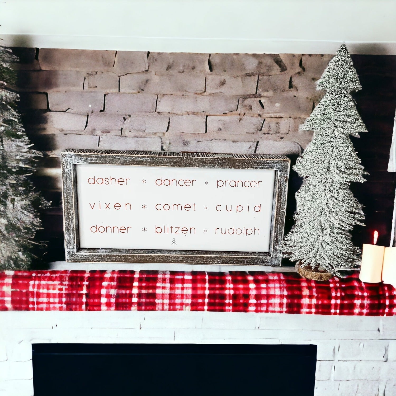 Rudolph And Friends Large Wooden Framed Embossed Christmas Sign With Metal Insert Holiday Decor