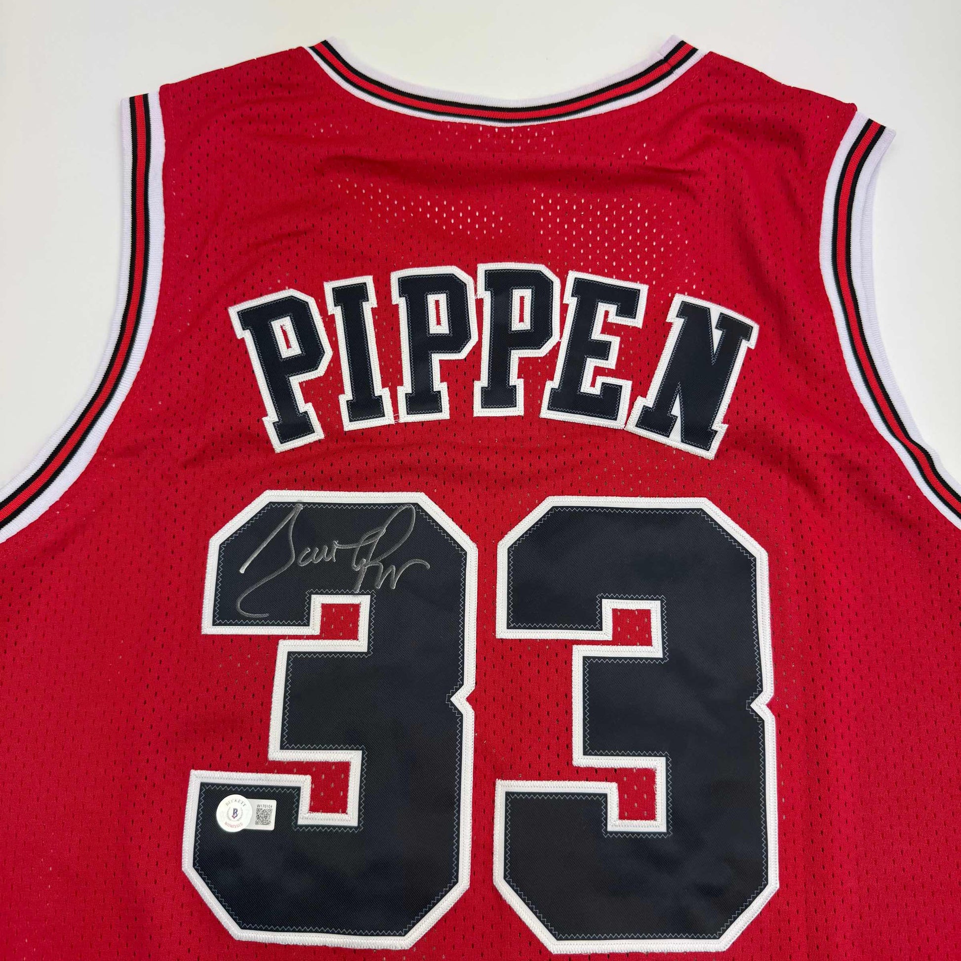 Autographed/Signed Scottie Pippen Chicago Red Basketball Jersey Beckett BSA COA