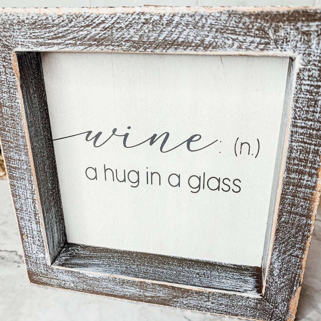 Framed Wine Sign Wall Art Rustic Home Decor For Wine Lovers Kitchen Bar Display Gift