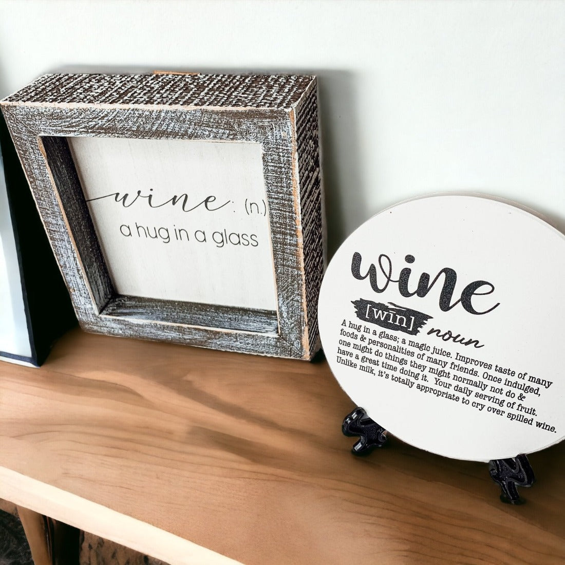 Framed Wine Sign Wall Art Rustic Home Decor For Wine Lovers Kitchen Bar Display Gift