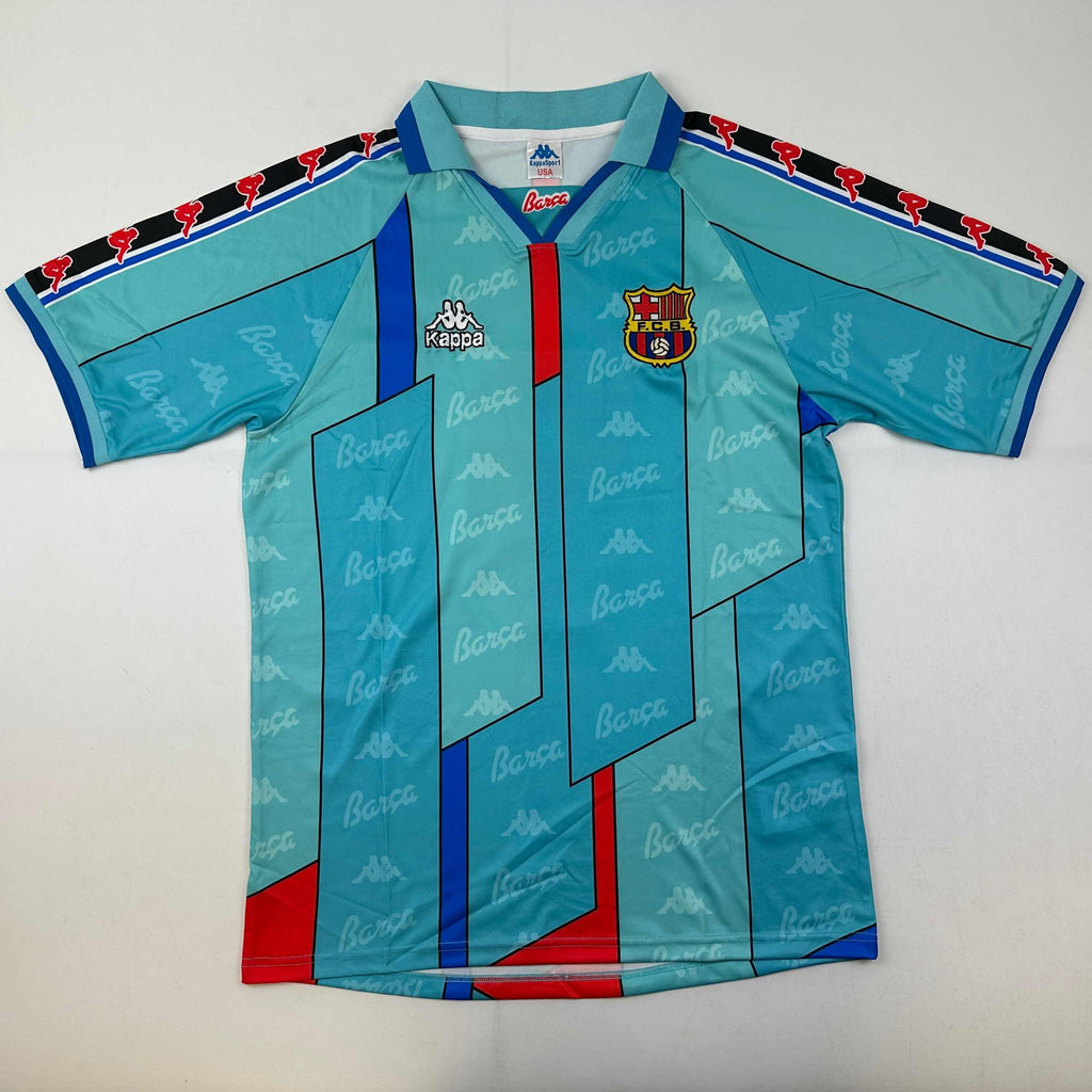 Autographed/Signed Ronaldo Nazario FC Barcelona 1996-97 Teal Soccer Jersey Beckett BAS COA