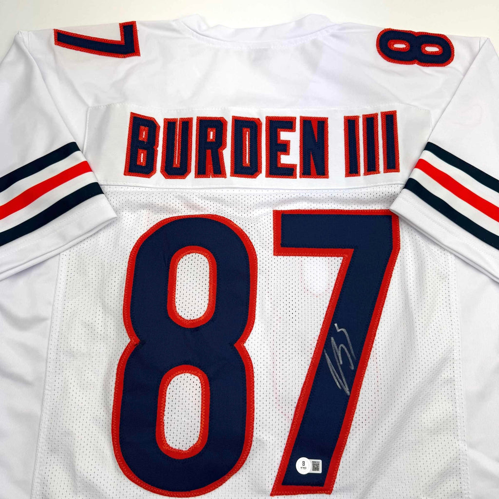 Autographed/Signed Luther Burden Chicago White Football Jersey Beckett BAS COA