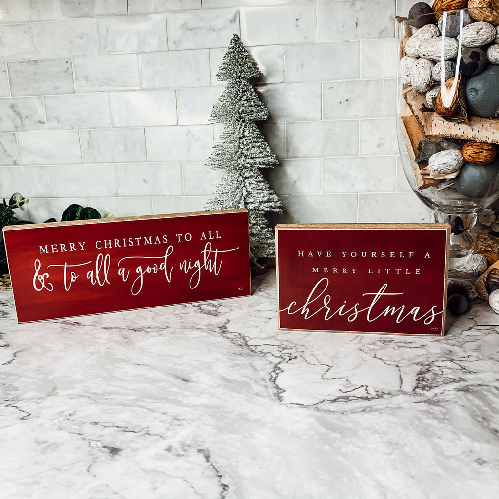 Christmas Wooden Block Sign 6x4x1 Red Have Yourself A Merry Little Christmas