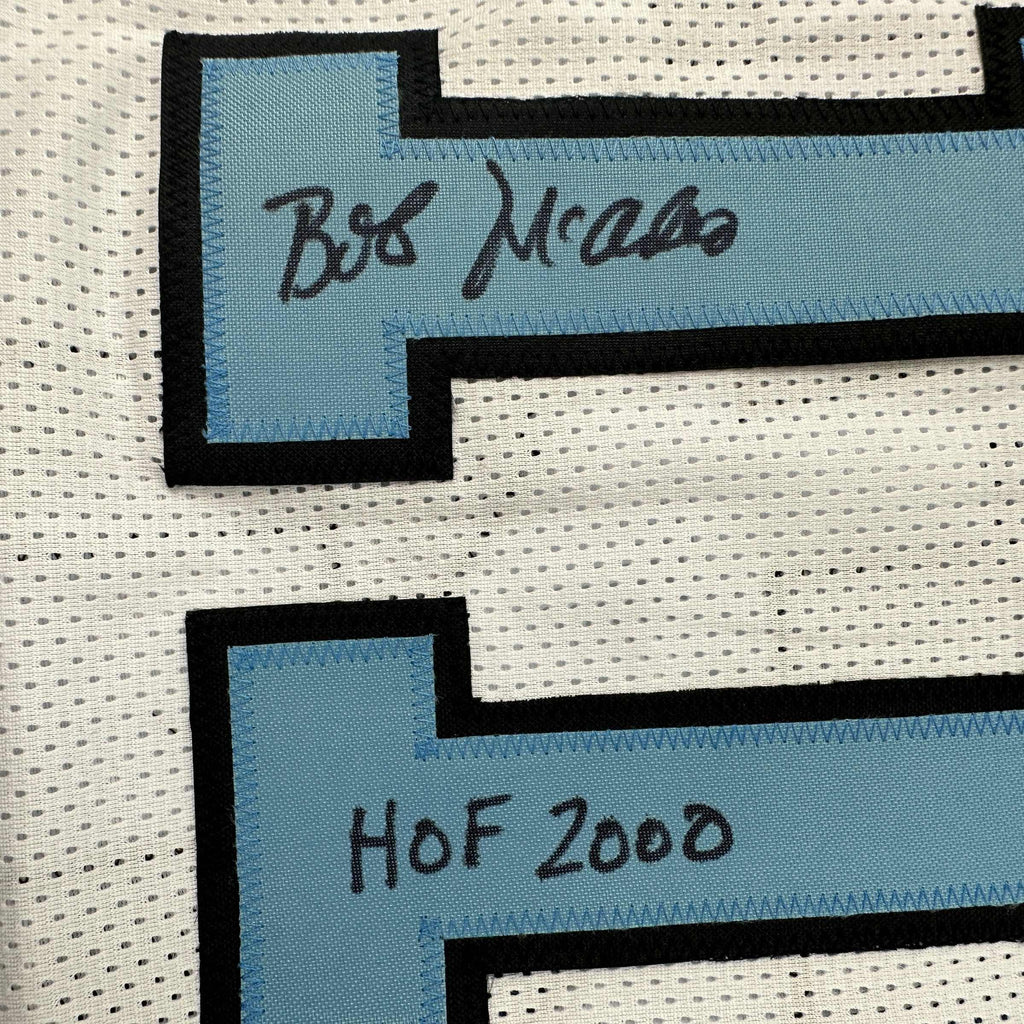 Autographed/Signed Bob McAdoo HOF 2000 Buffalo White Basketball Jersey Beckett BAS COA