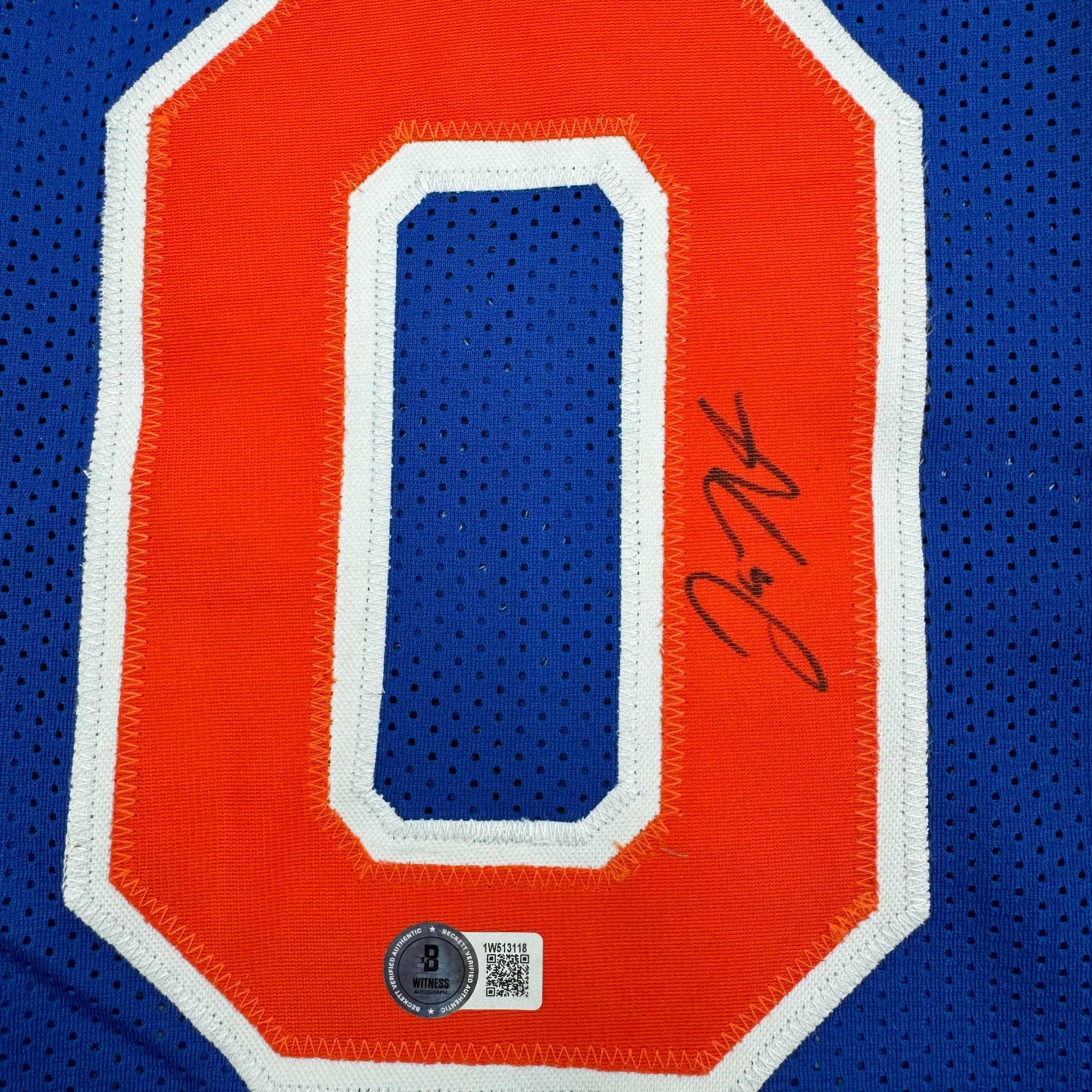 Autographed/Signed Donte Divincenzo New York Blue Basketball Jersey Beckett BAS COA