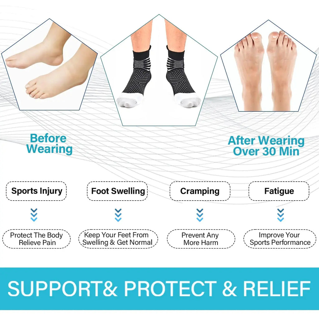 IRAMY Compression Ankle Support Socks Women Medium Grey(2 Packs)