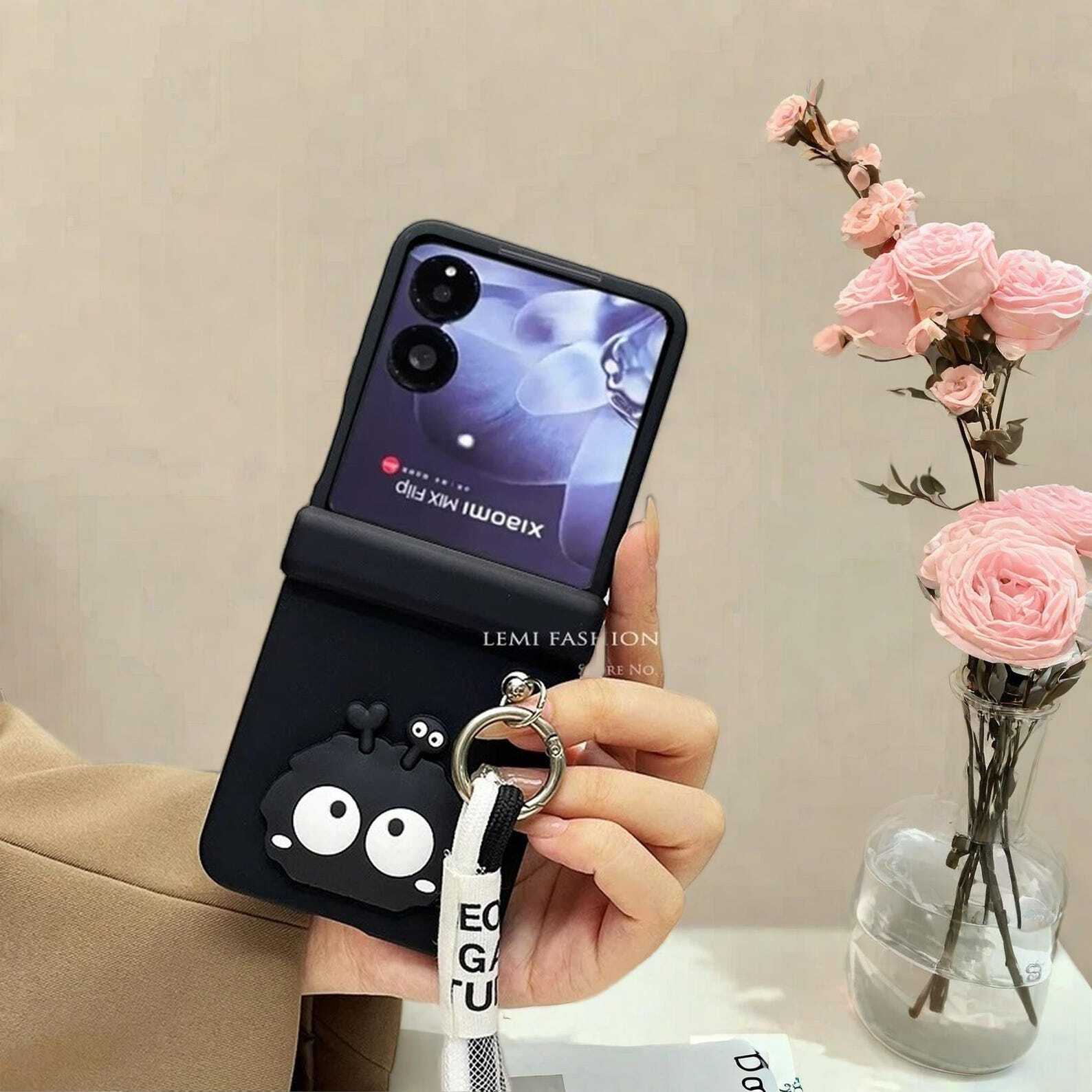 Bracelet Chain Hinge Case for Xiaomi MIX Flip Stylish Protective Cover with Grip Strap and Durable Shockproof Design