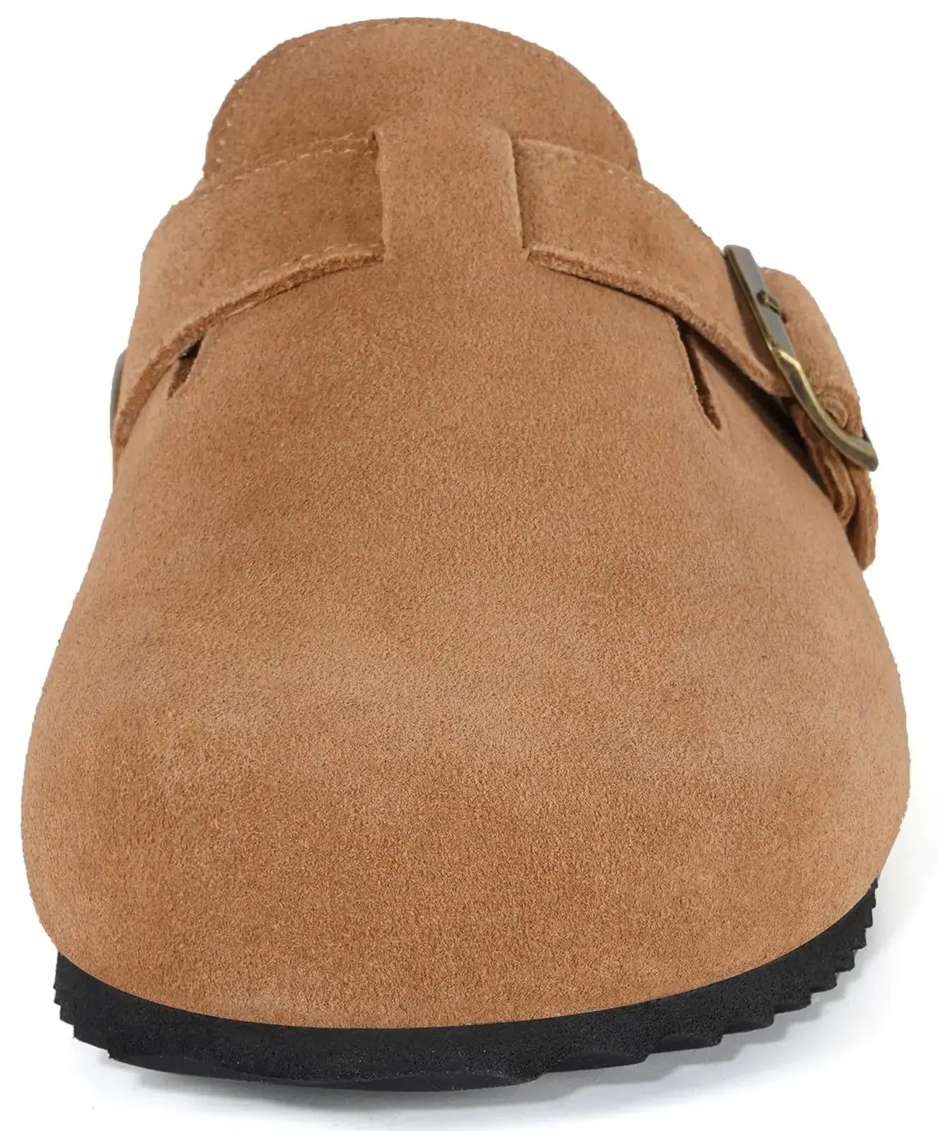 Intini Womens Suede Clogs Mens Leather Mules Cork Footbed Sandals