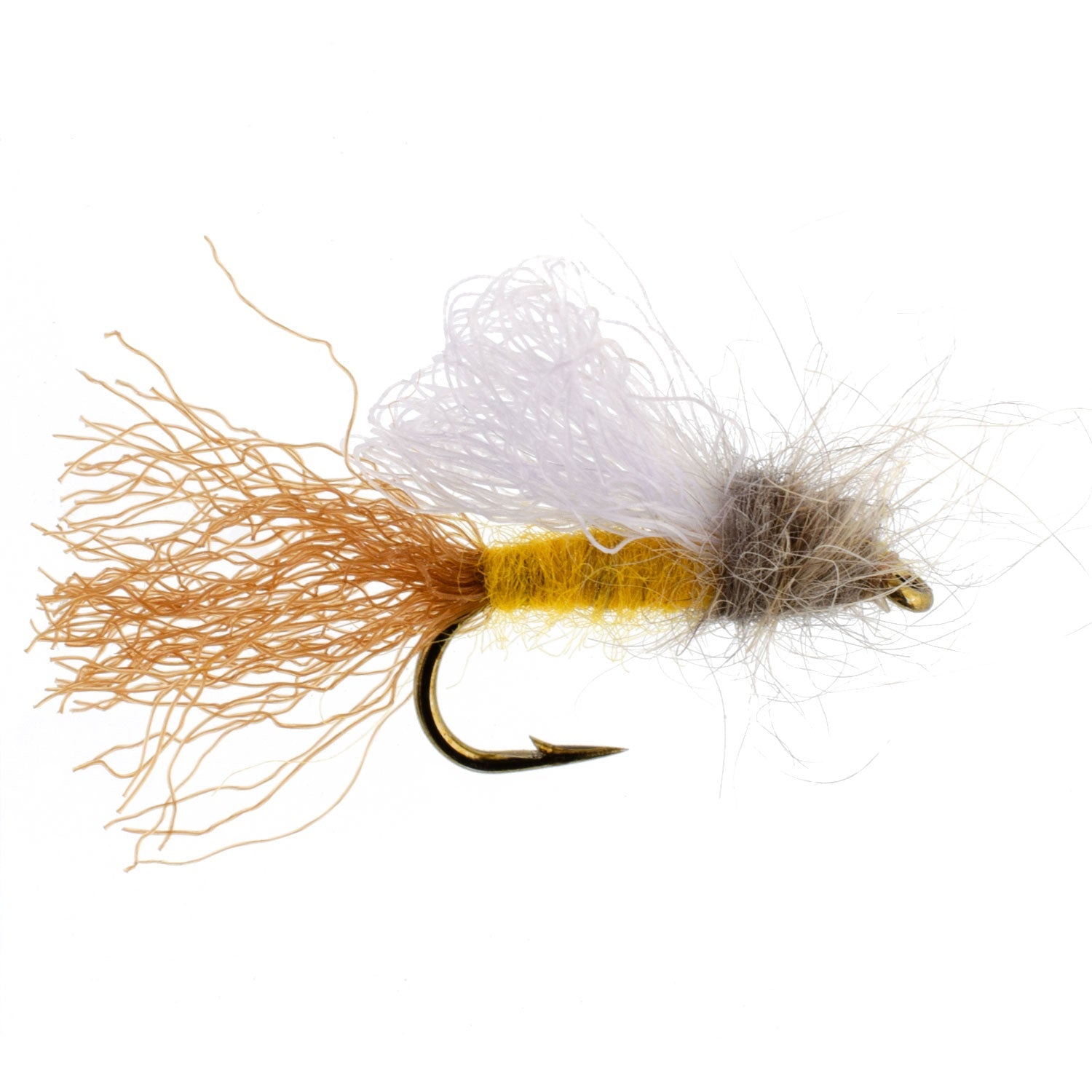 3 Pack Amber Iris Caddis Emerger Caddis  Trout Dry Fly - Hook Size 14