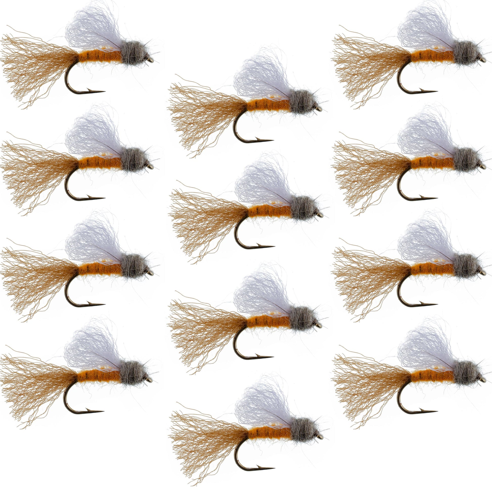 Orange Iris October Caddis Emerger Caddis  Trout Dry Fly - 12 Flies Hook Size 8