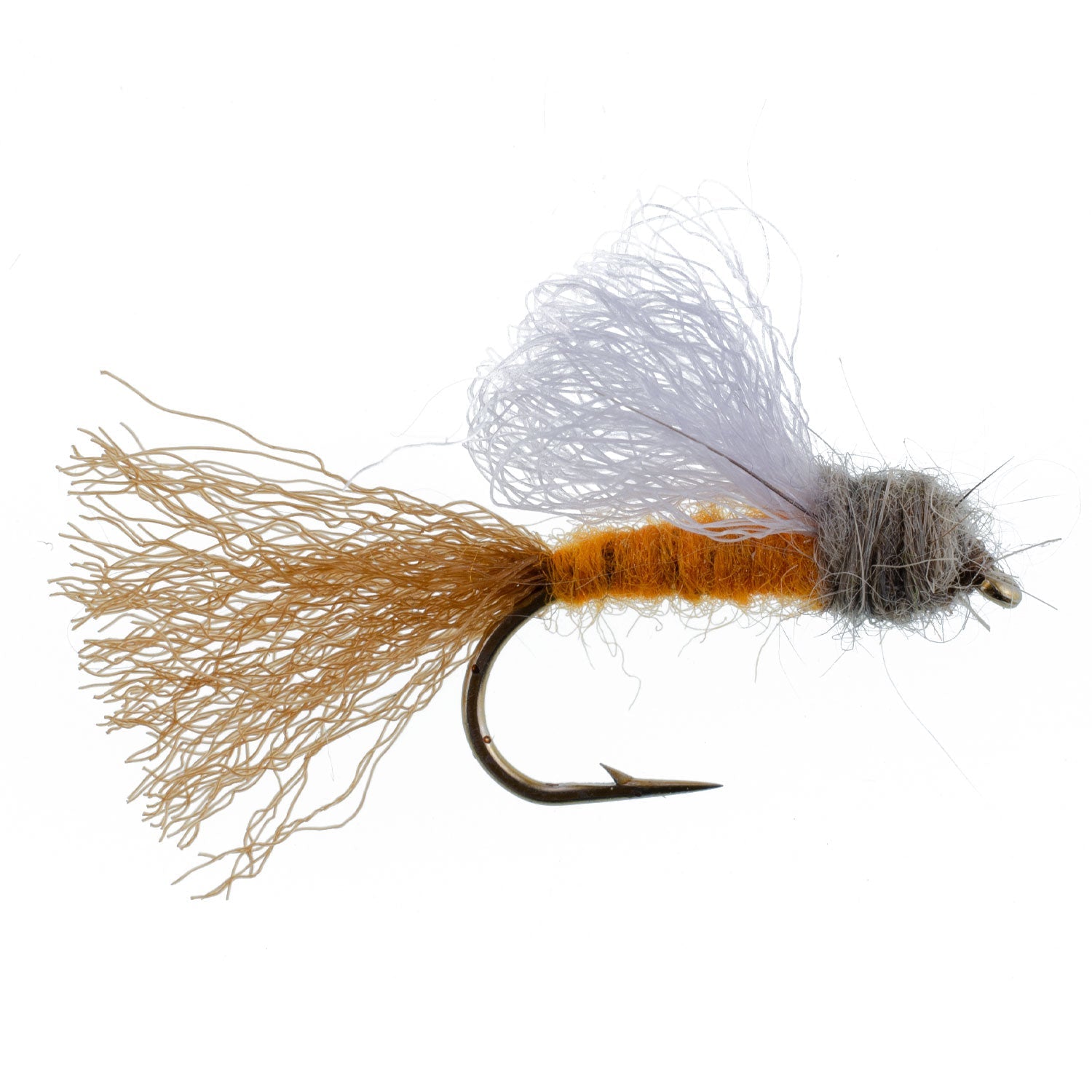 Orange Iris October Caddis Emerger Caddis  Trout Dry Fly - 6 Flies Hook Size 8