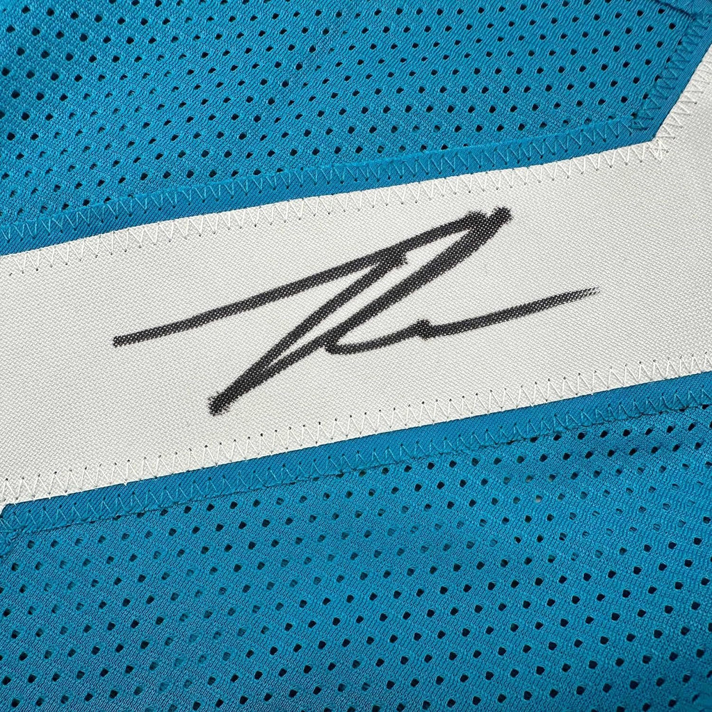 Framed Autographed/Signed Tyson Campbell 35x39 Jacksonville Teal Football Jersey JSA COA